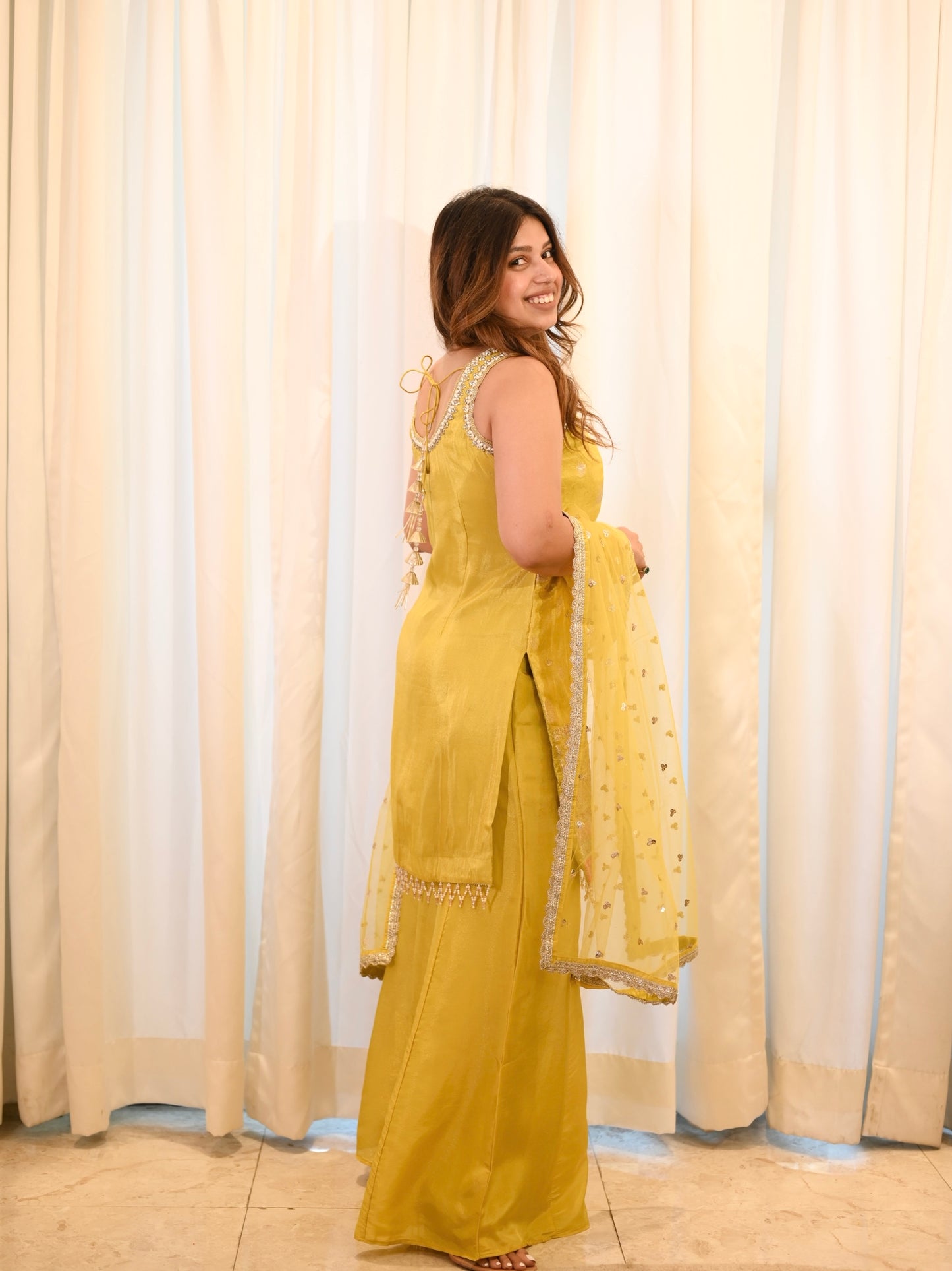 Sunshine Yellow Sharara Set – Perfect for Haldi & Festive Celebrations