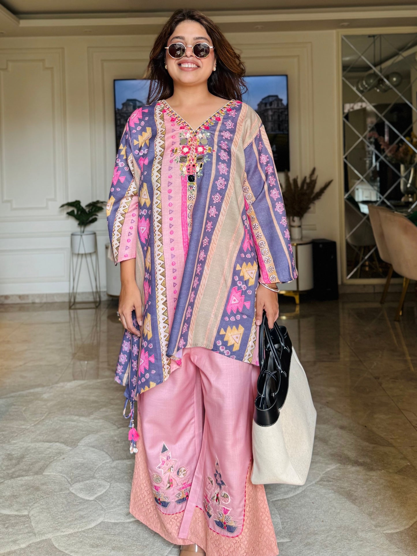 Pastel Prism Co-ord Set – Plus Size Ethnic Chic