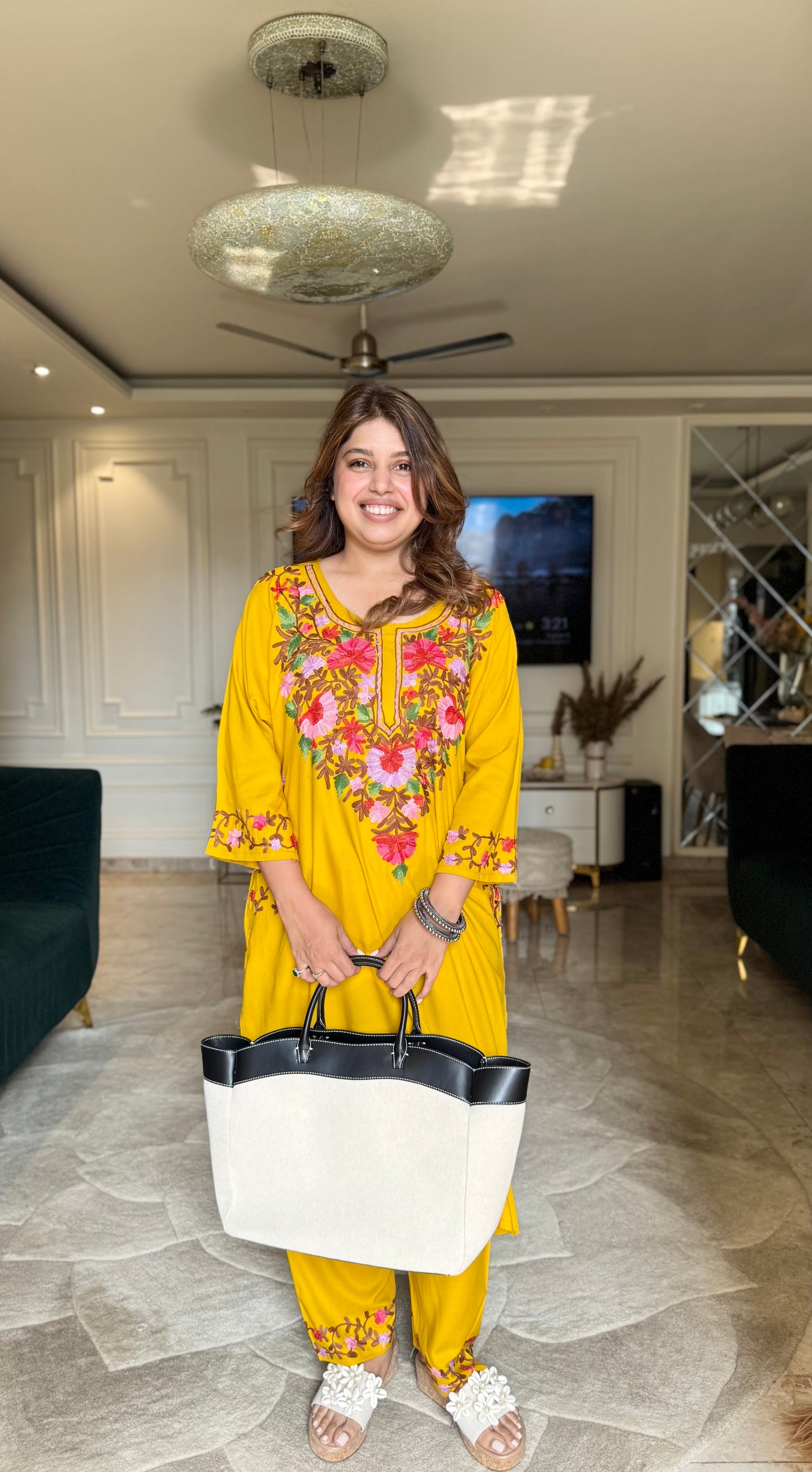 Kashmiri Aari Cotton Kurta-Pant Set in 3 Colours