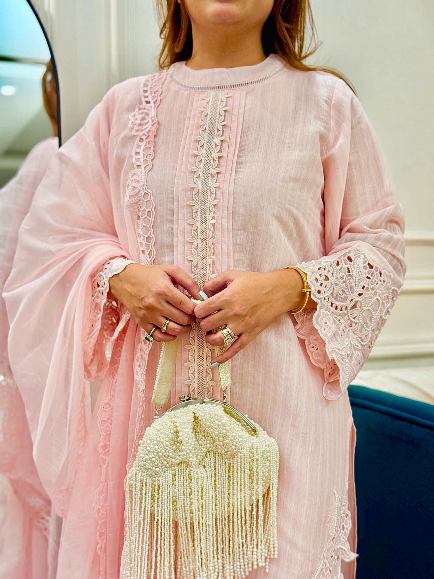 Exclusive Pink Cotton Lawn 3piece Suit| Sizes M to XXL