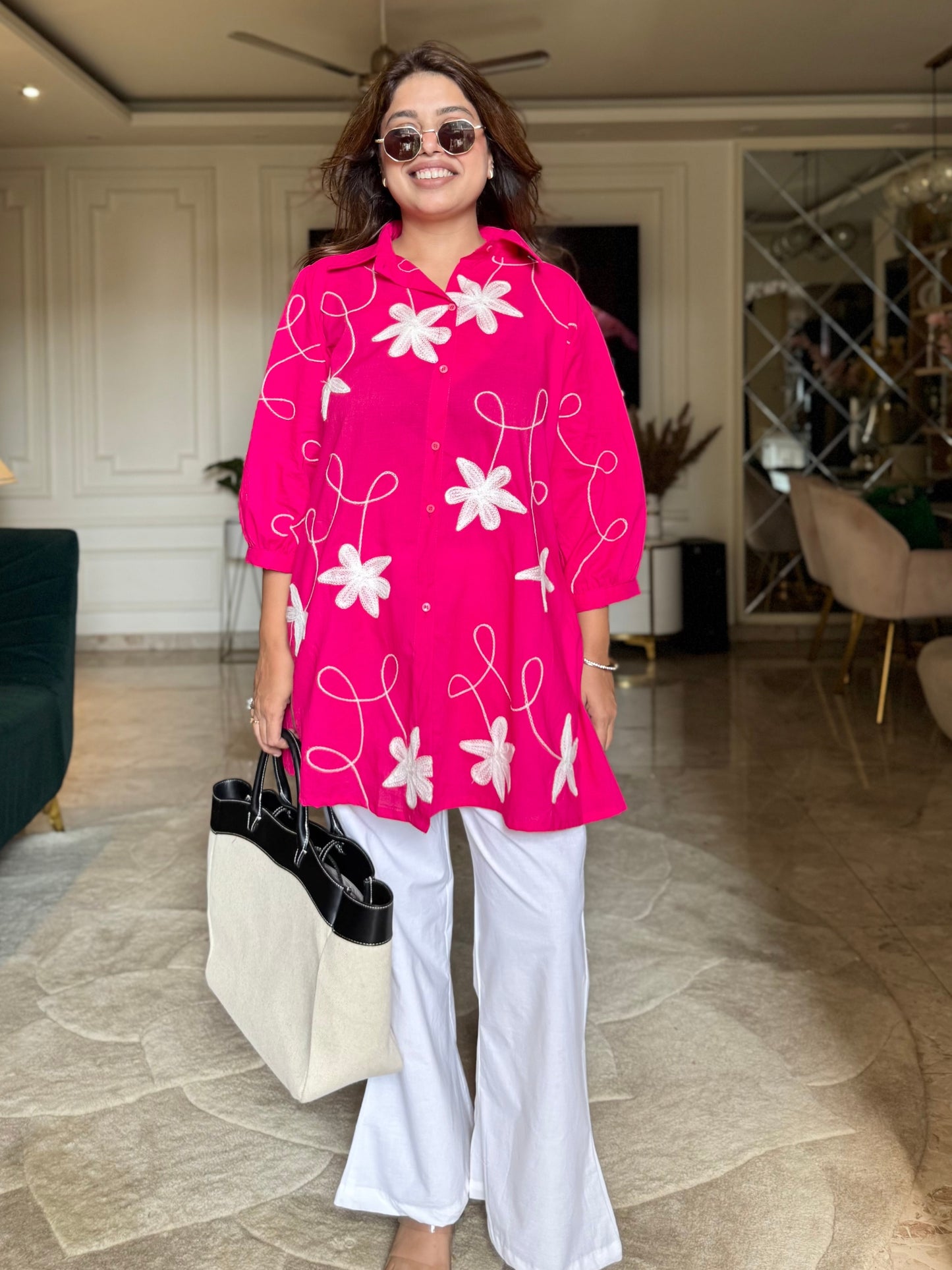 Pink Petal Pop Tunic Set – Bright & Breezy