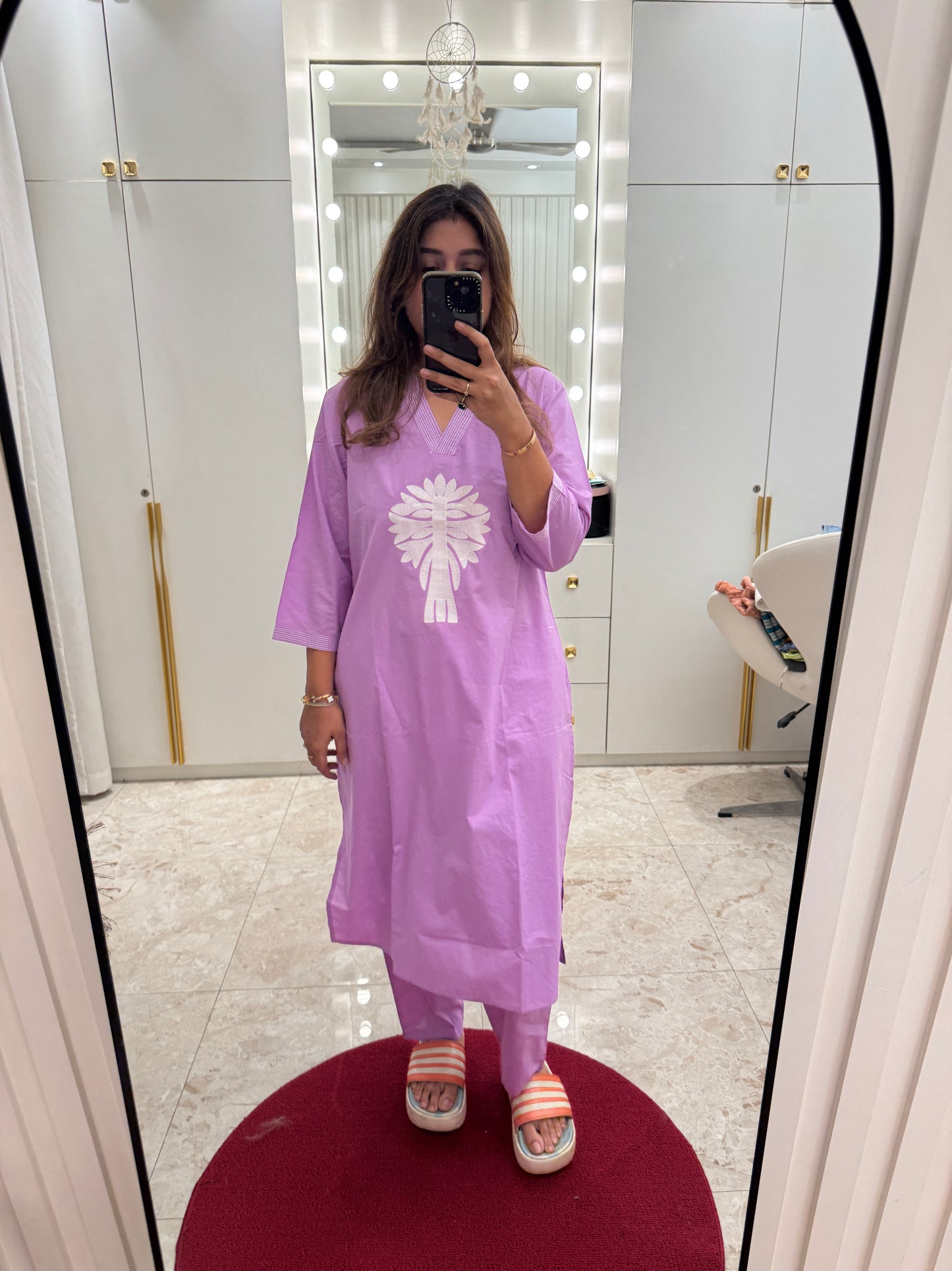 Plus size Lavender Kurta Set