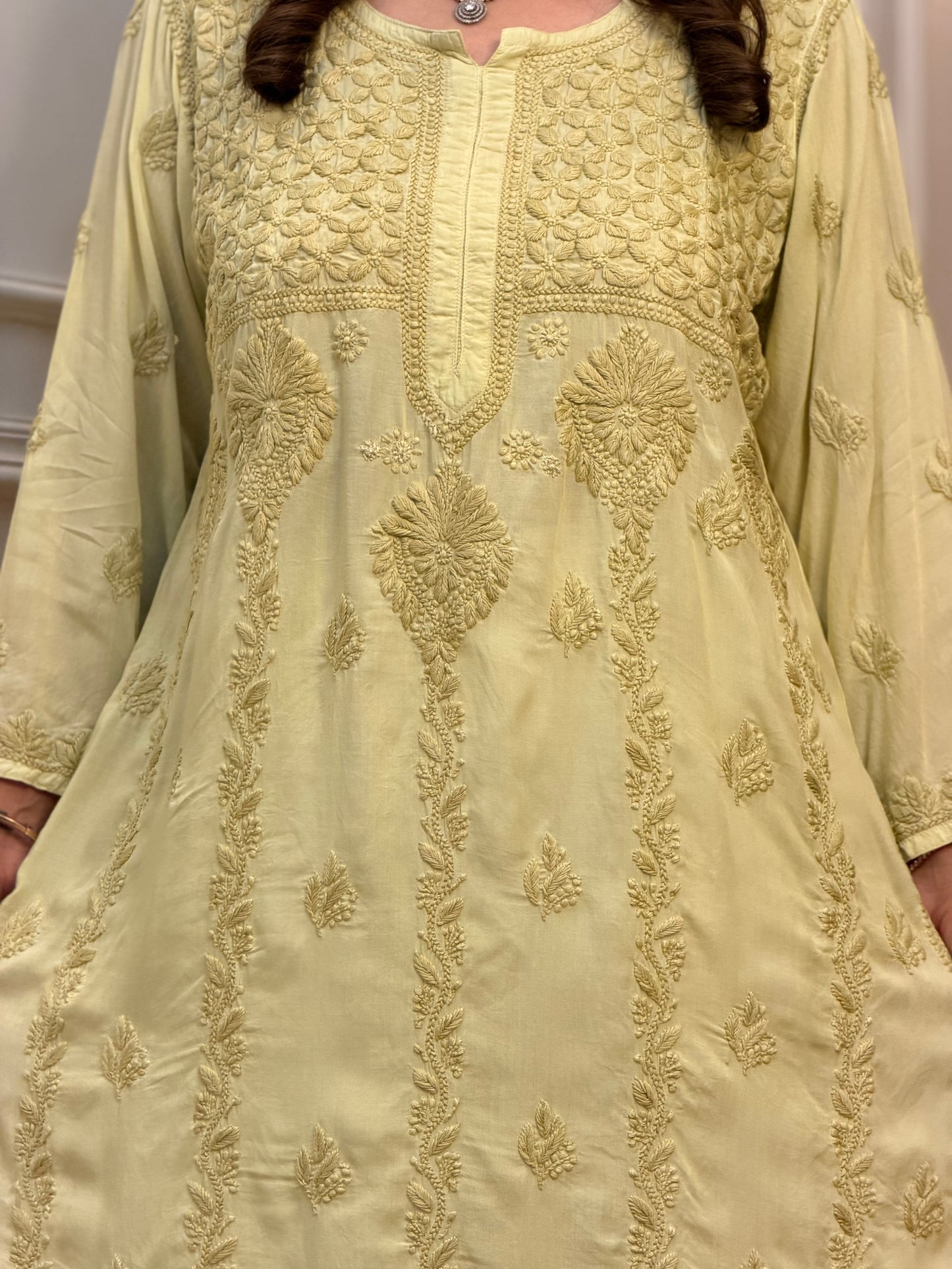 Hand Embroidered Chikankari Kurta | Premium Muslin | Light Green