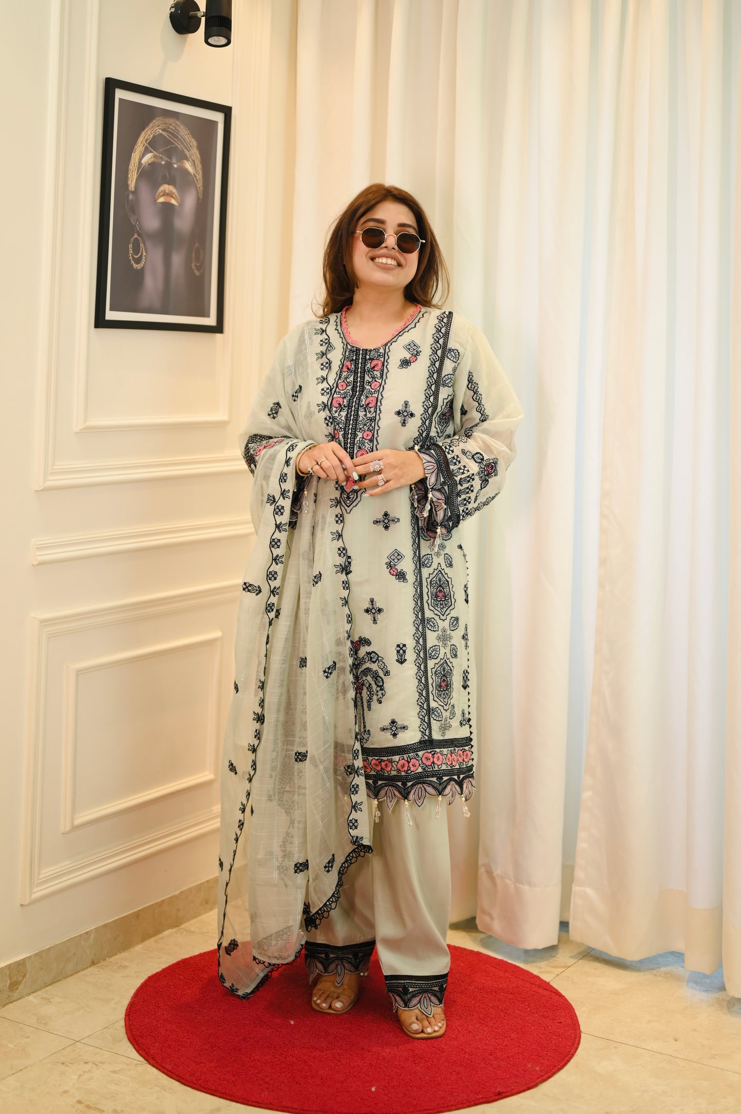 Exclusive Pastel Green Embroidered 3-Piece Lawn Suit | Sizes M to XXL