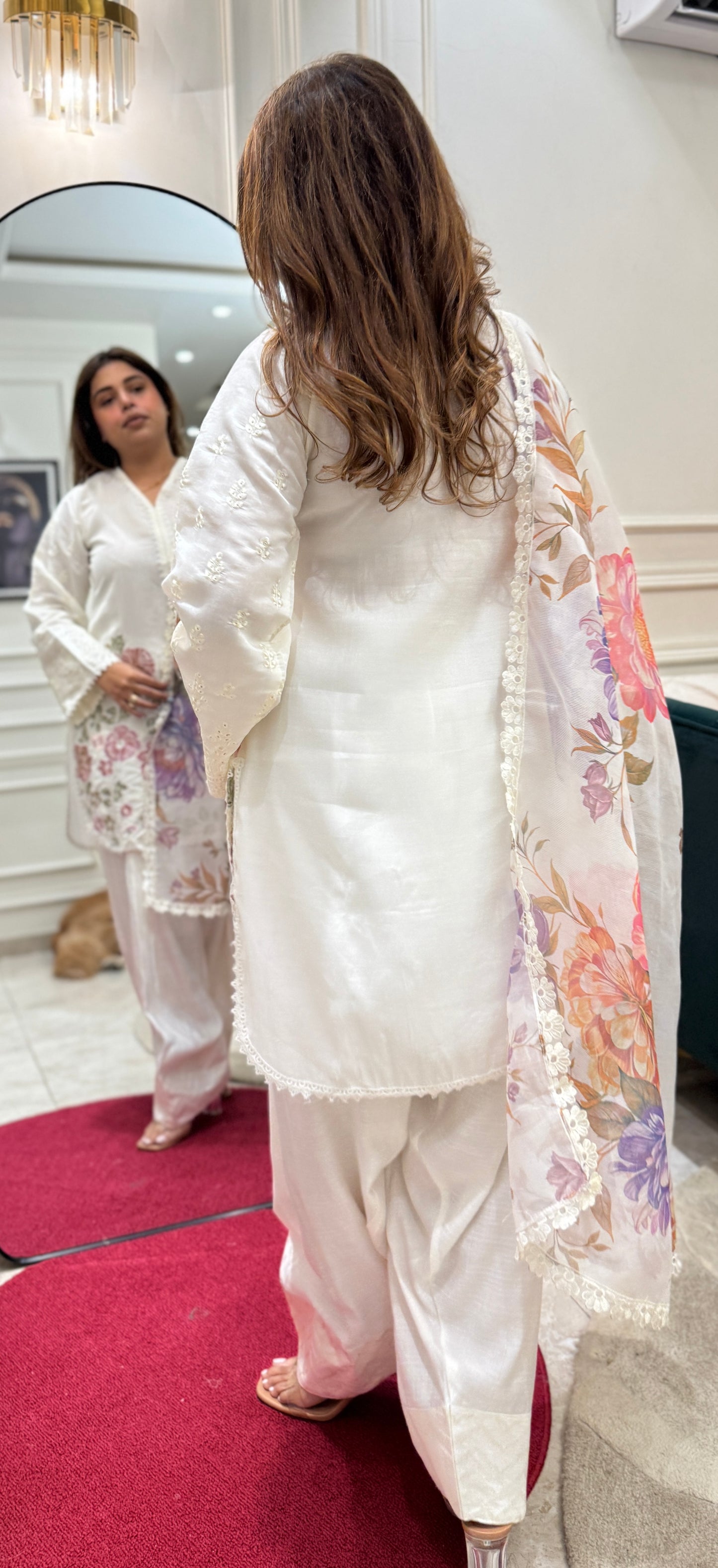 Farshi Premium Cotton white 3piece suit | sizes M to 3XL