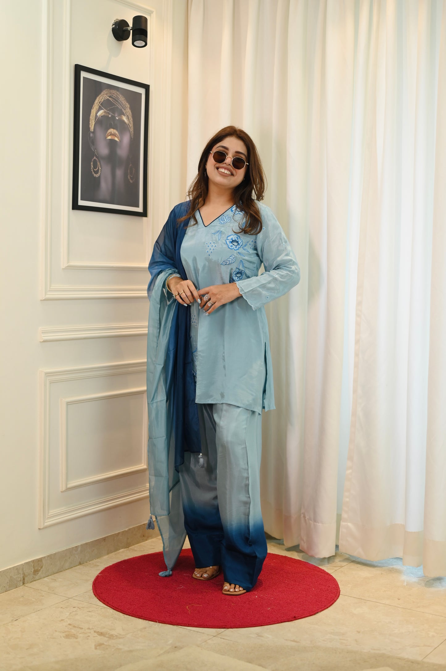 Pastel blue Farsi Salwar Suit
