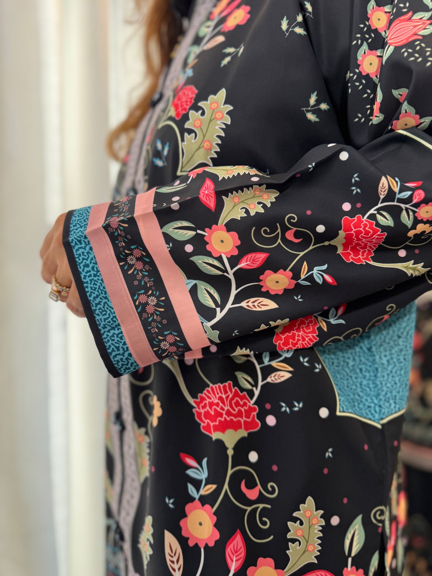 Black Printed Cord-set | Sizes M to 6XL
