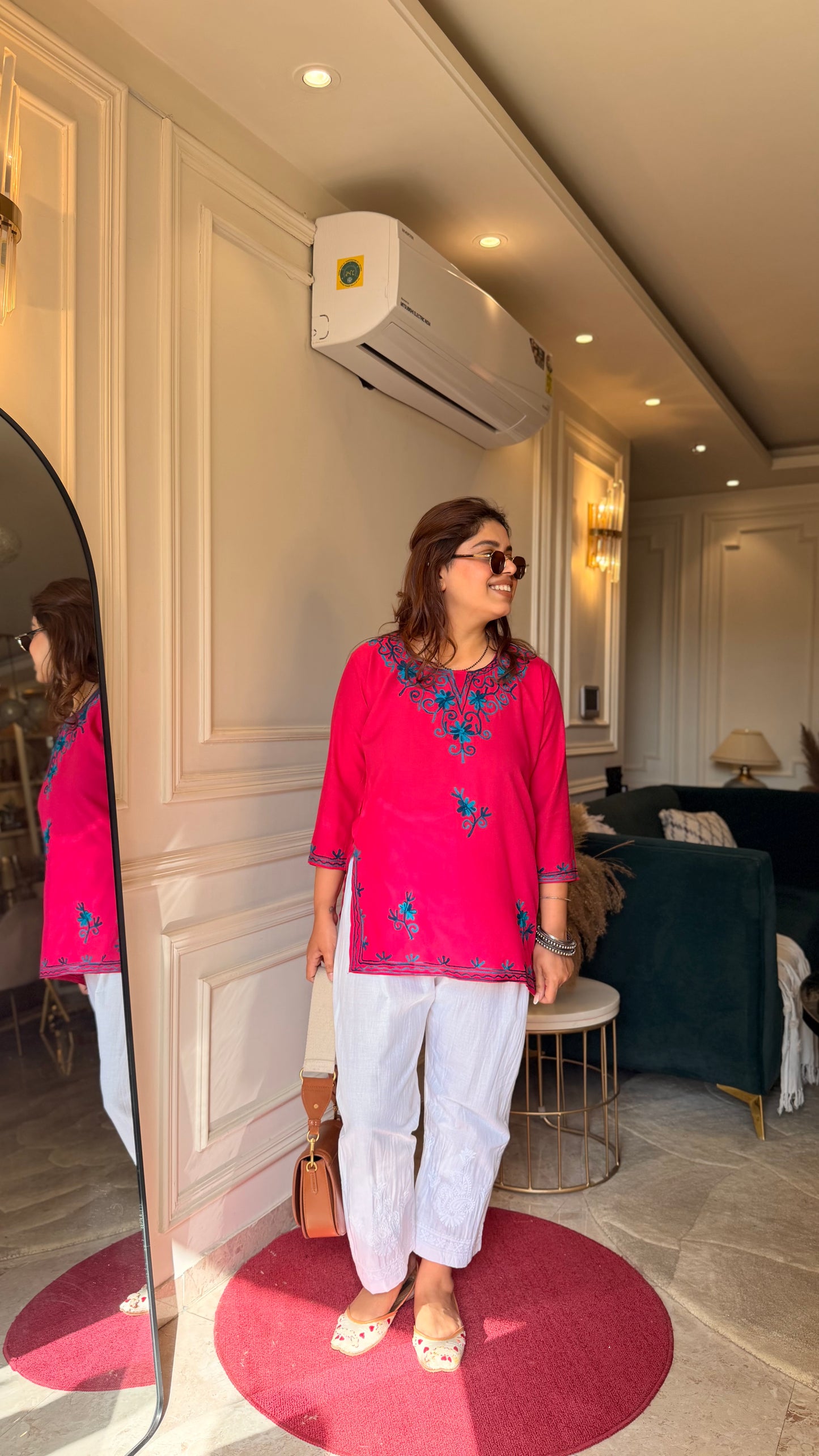 Chikankari Cordset | Pink