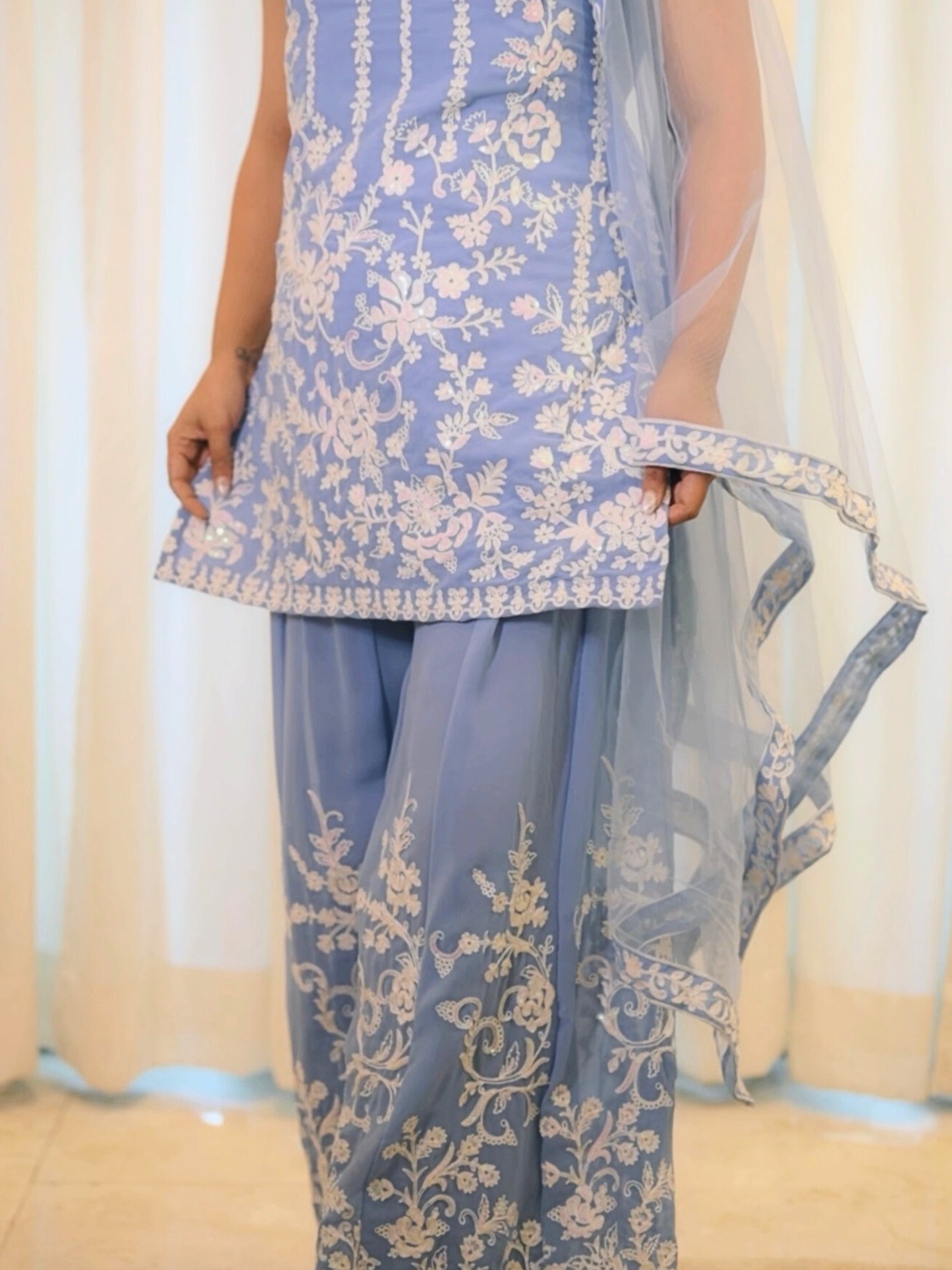 Embroidered Palazzo Set