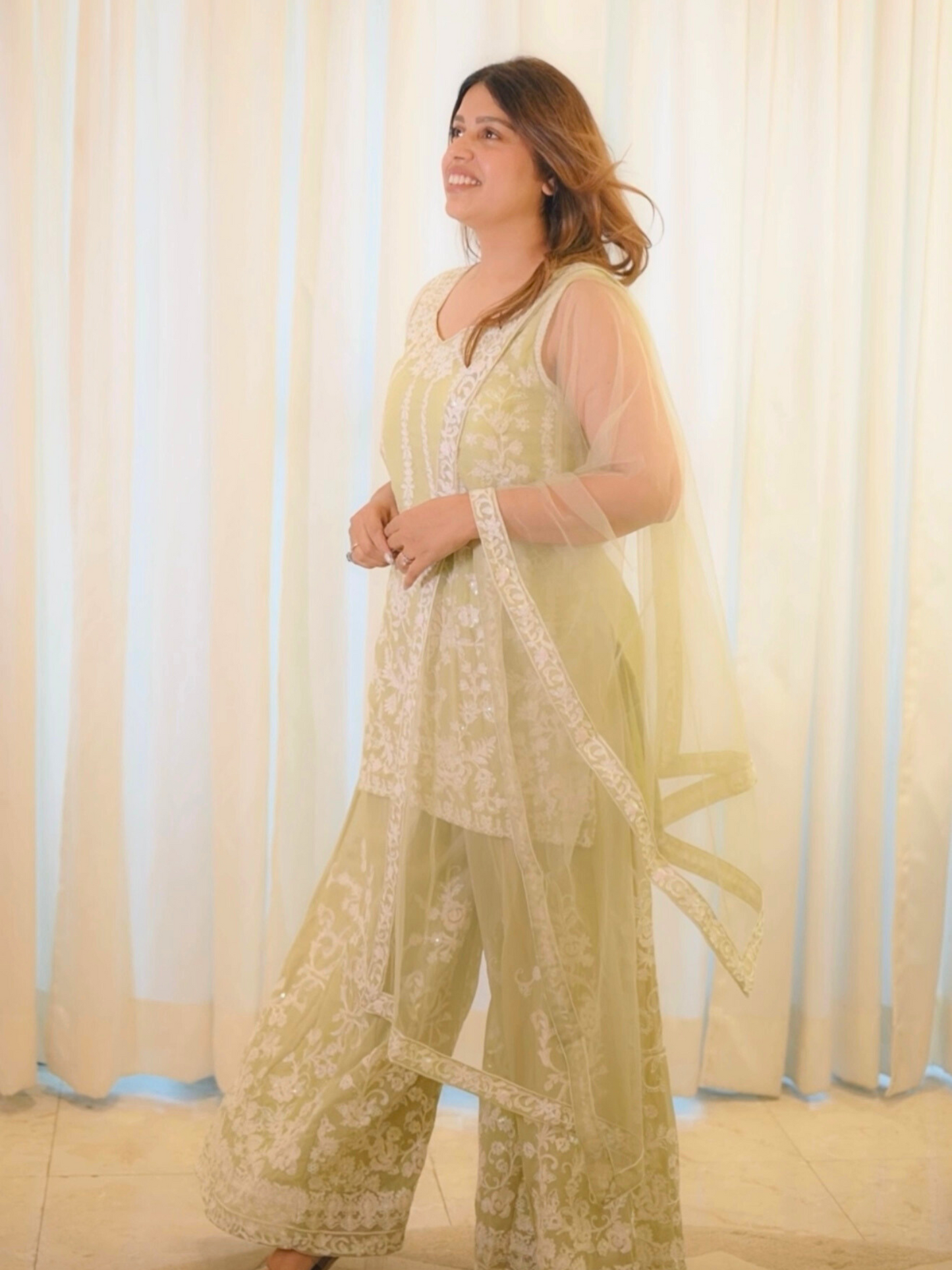 Embroidered Palazzo Set