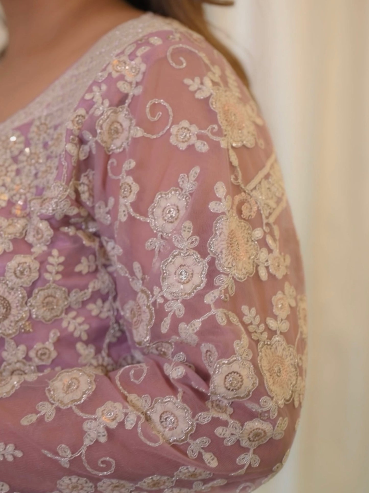 Pastel Mauve Embroidered Co-ord Set – Wedding Season Glam