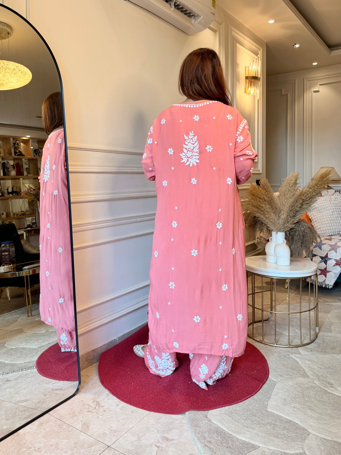 Chikankari Kurta set | Premium Modal  | Soft Peach Pink