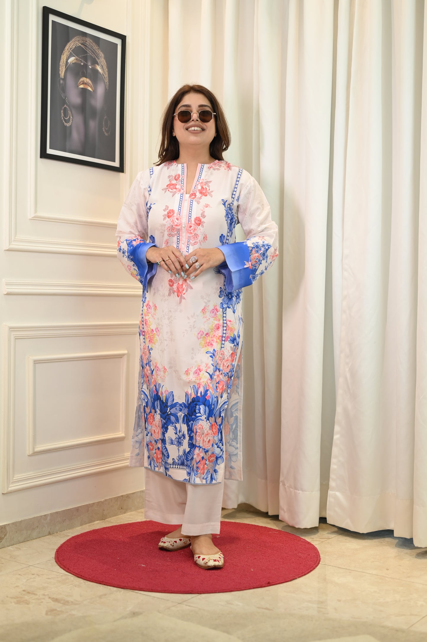 Blue Printed Cord-set | Sizes M to 6XL