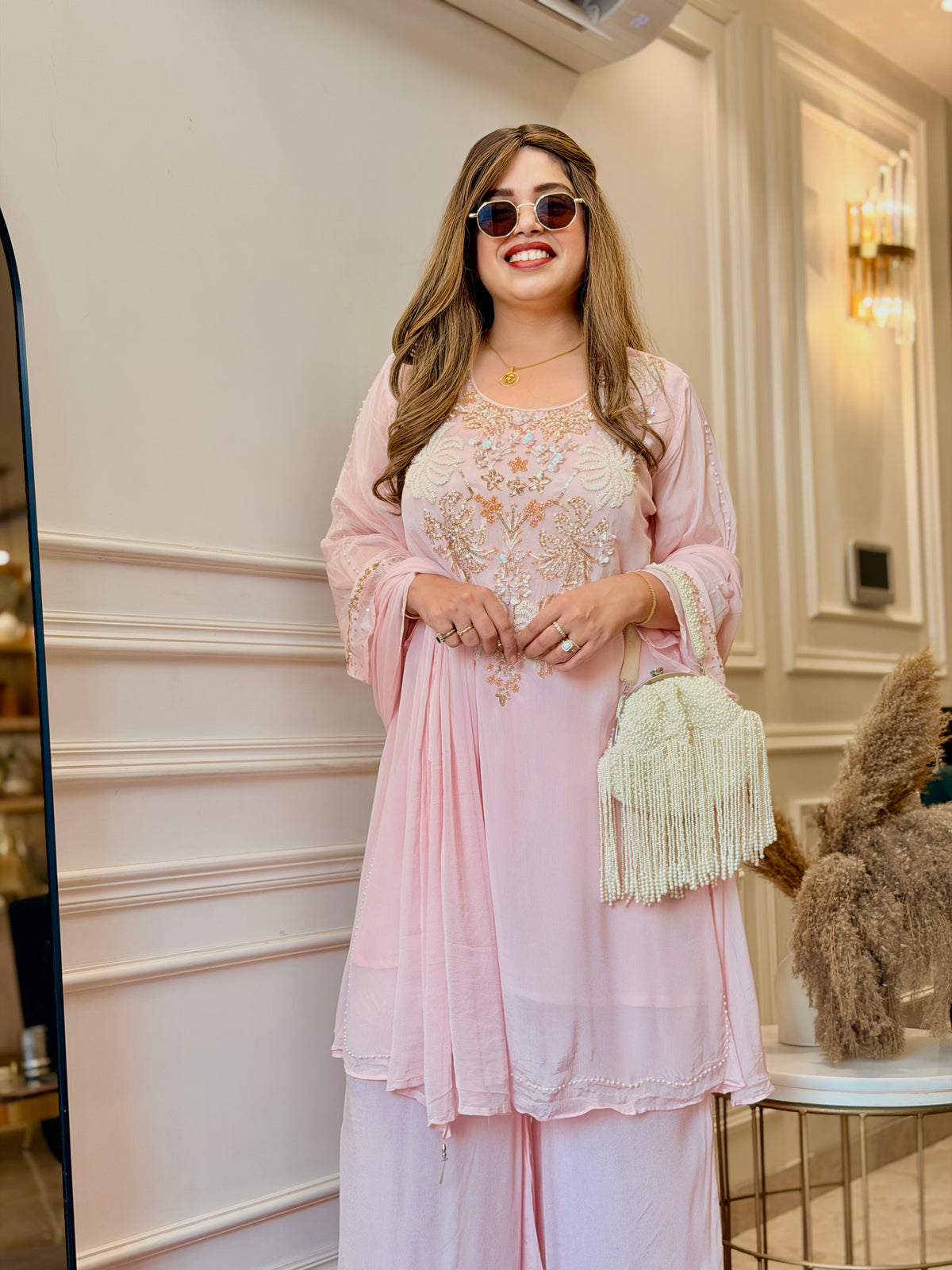 Exclusive 3Piece Pink Kurta Set