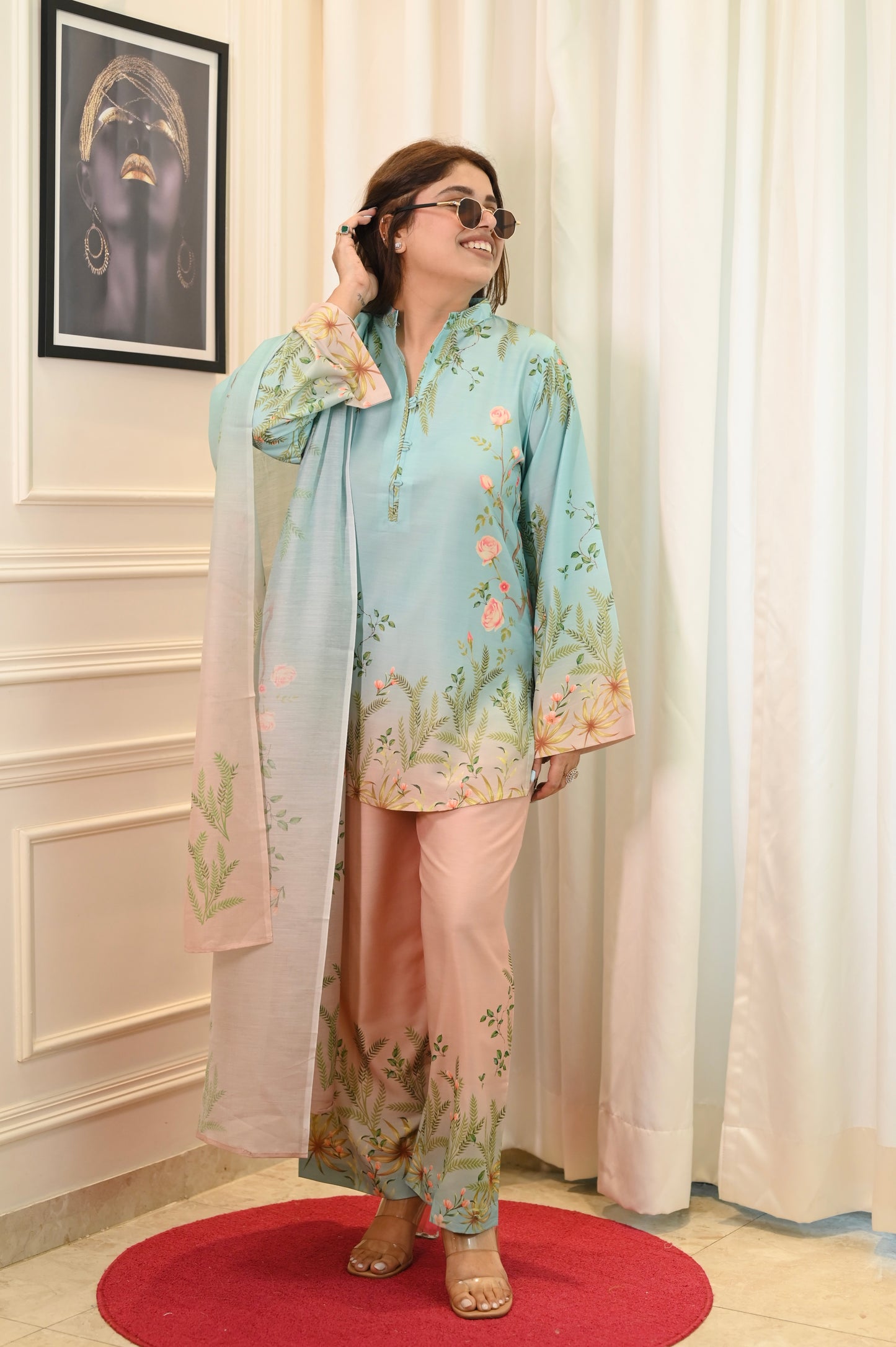 Pastel Printed Cord-set | Sizes M to 6XL