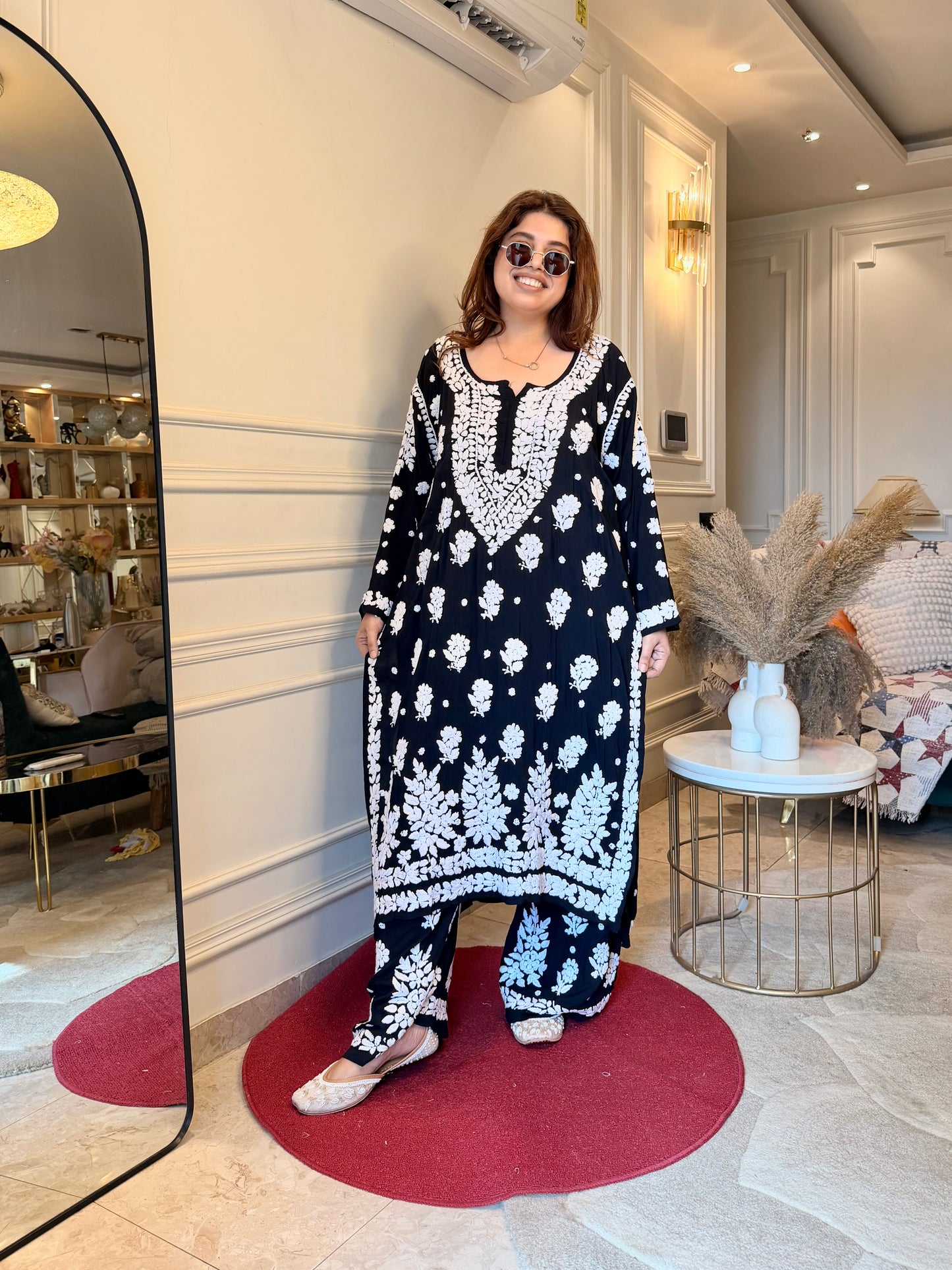 Chikankari Kurta set | Premium Modal  | Black
