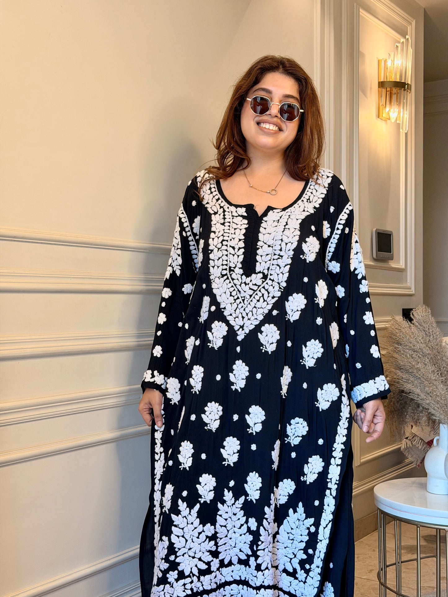 Chikankari Kurta set | Premium Modal  | Black
