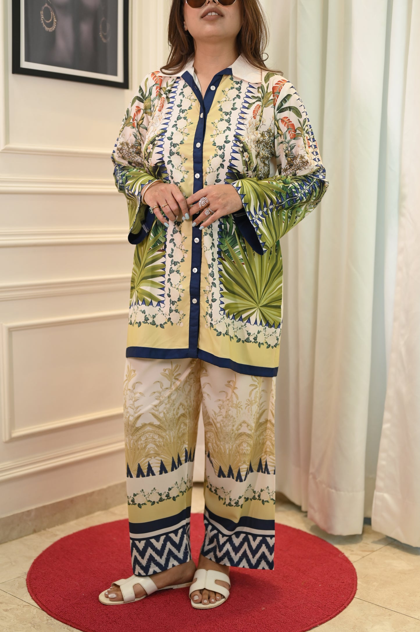 Green Printed Cord-set | Sizes M to 6XL