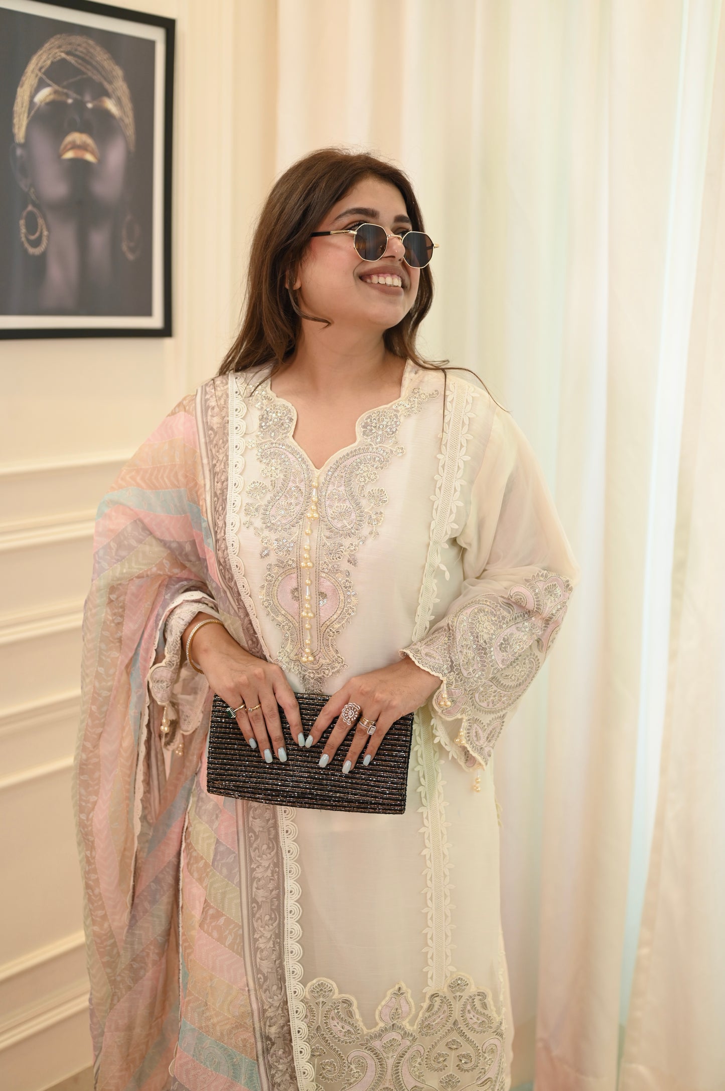 Exclusive Ivory Lawn Suit Collection | Sizes M to 3XL