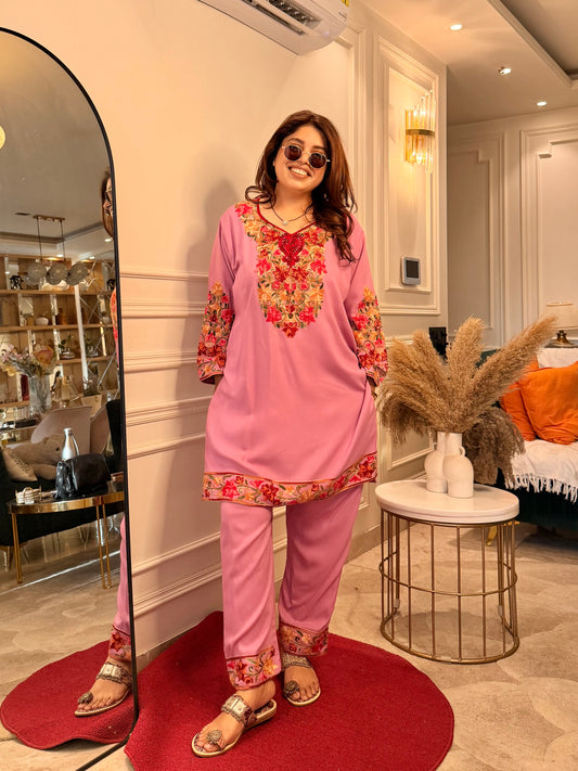 Cotton Kashmiri Emberoried Cordset-