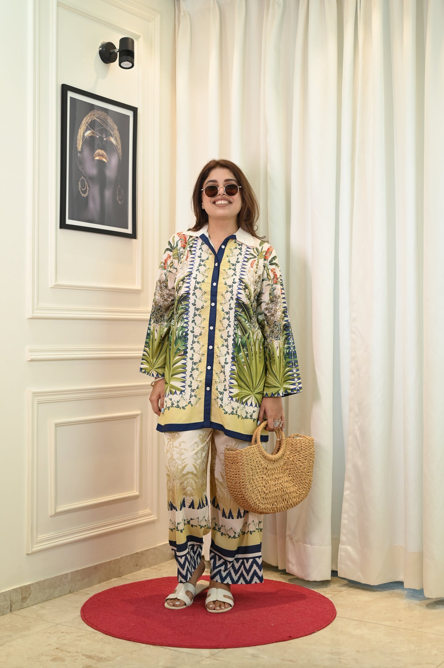 Green Printed Cord-set | Sizes M to 6XL