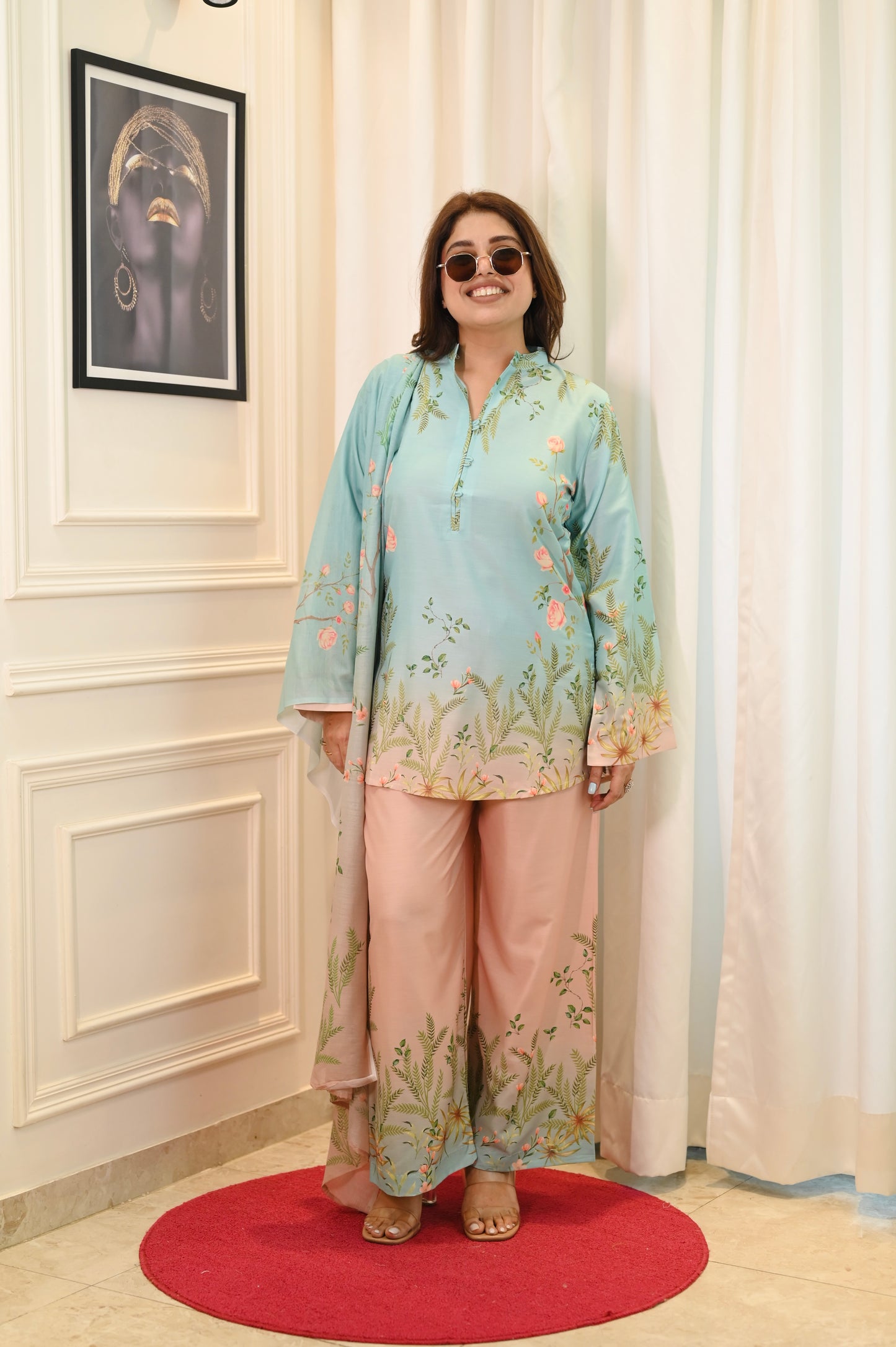 Pastel Printed Cord-set | Sizes M to 6XL