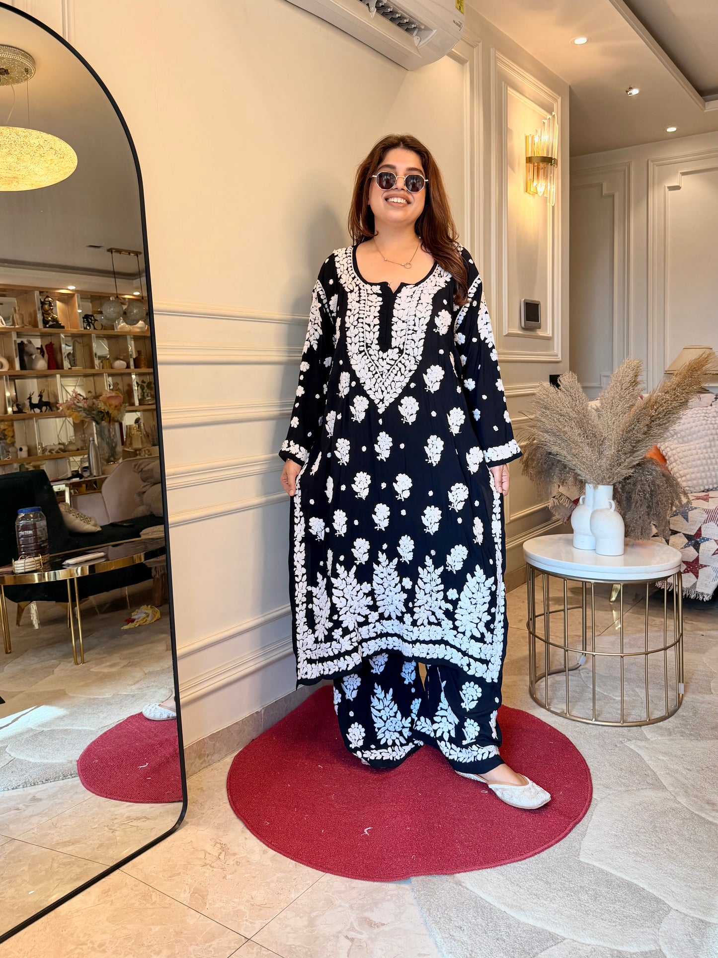 Chikankari Kurta set | Premium Modal  | Black