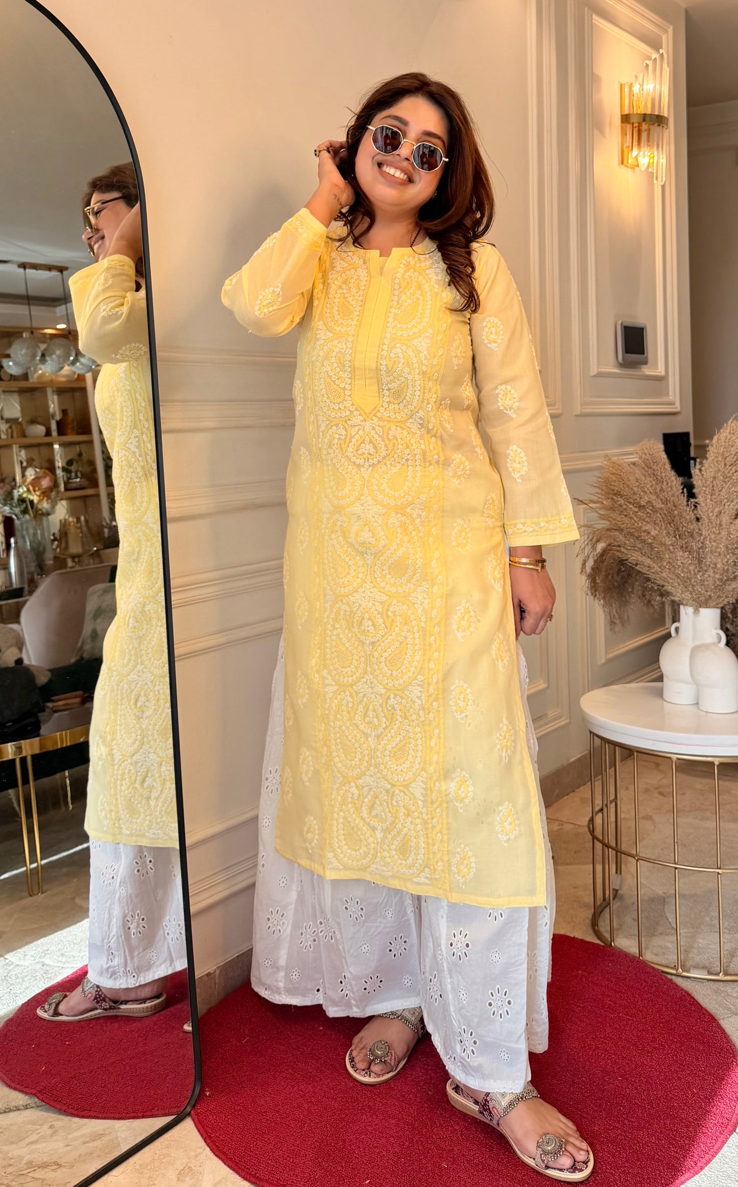 Chikankari Kurta | Butter Yellow