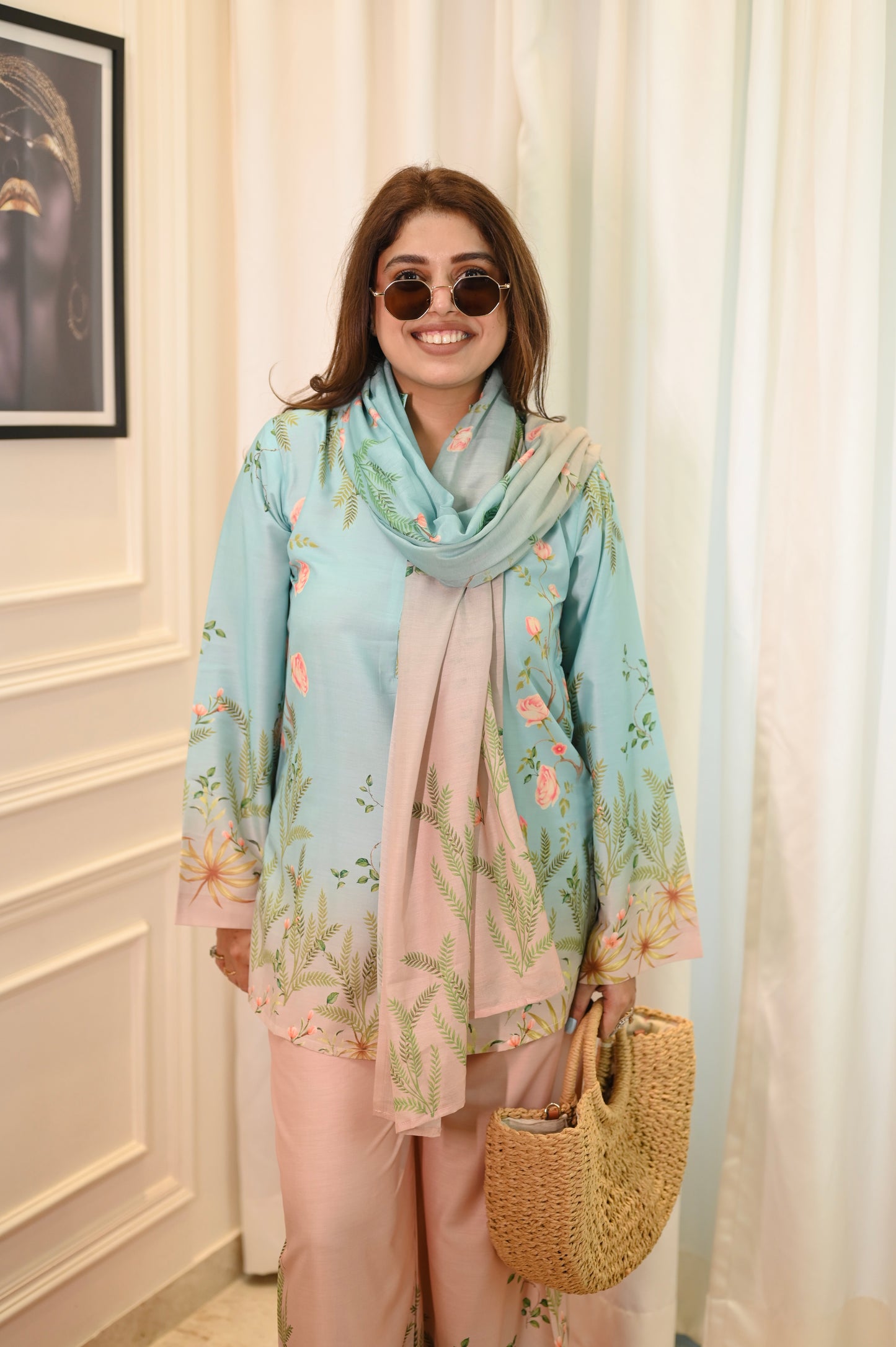 Pastel Printed Cord-set | Sizes M to 6XL