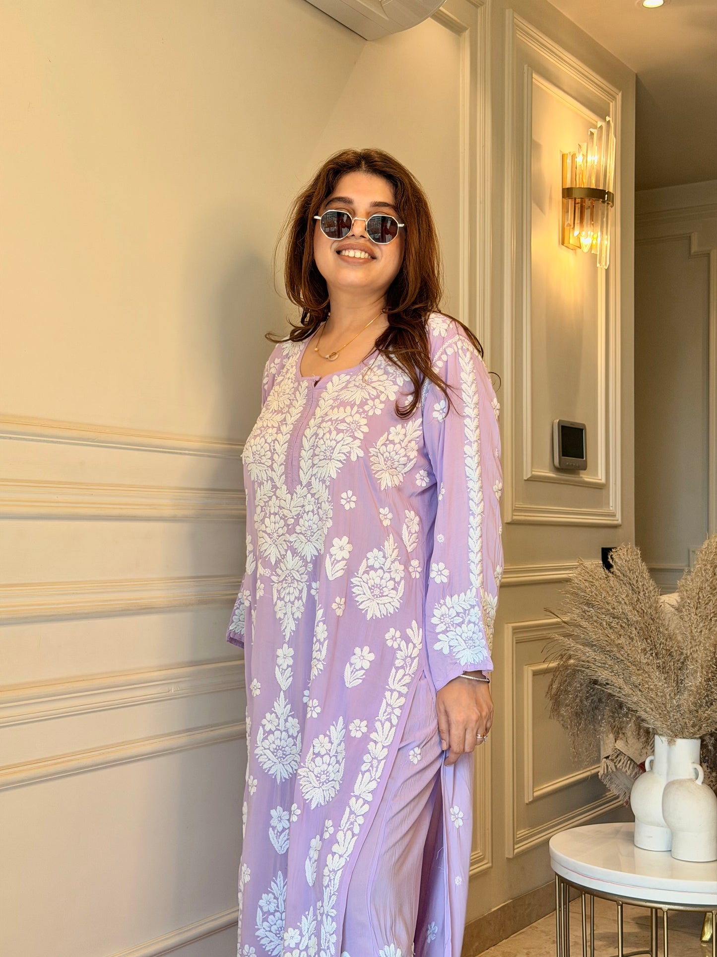 Chikankari Kurta set | Premium Modal  | Purple