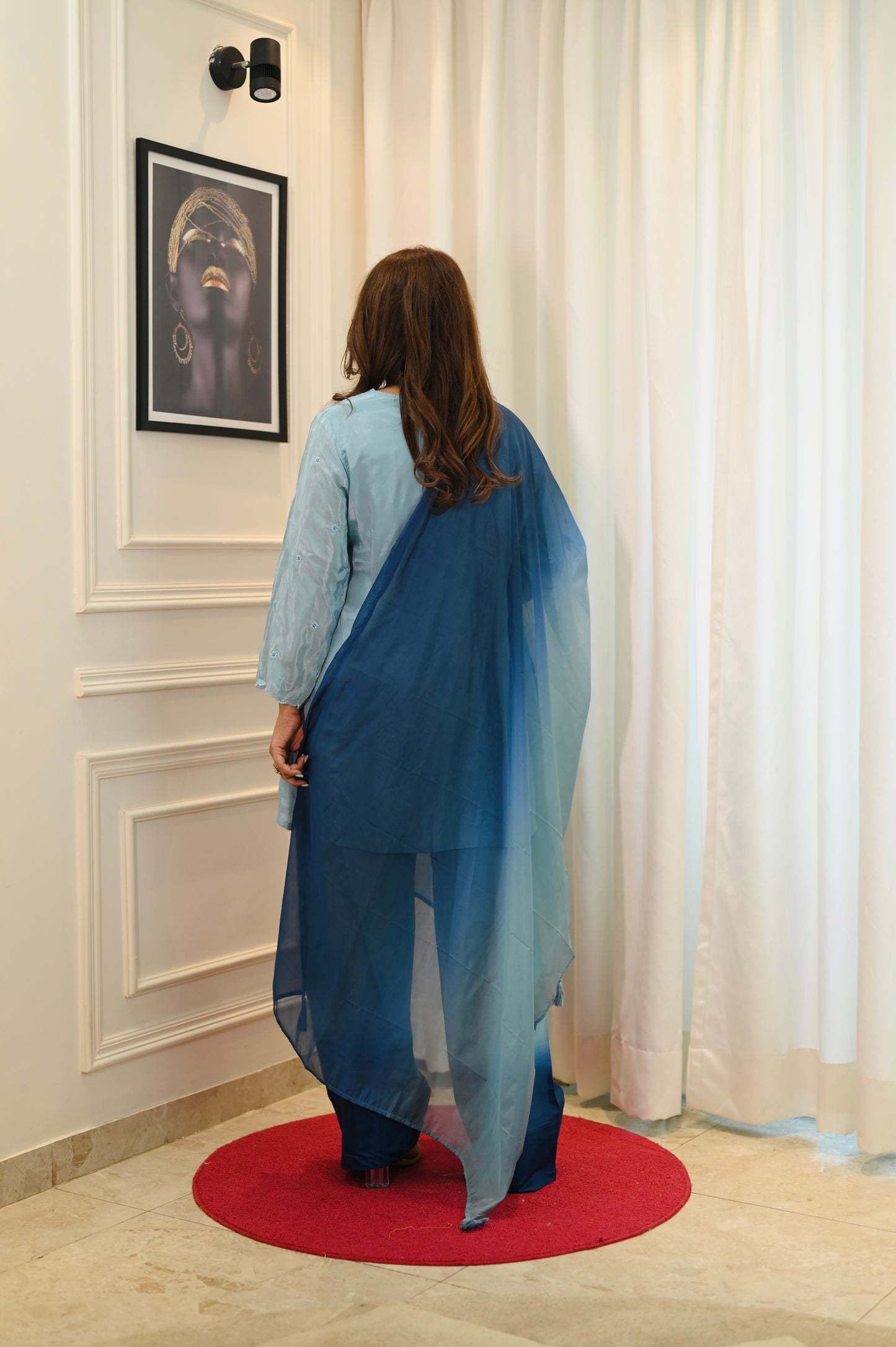 Pastel blue Farsi Salwar Suit