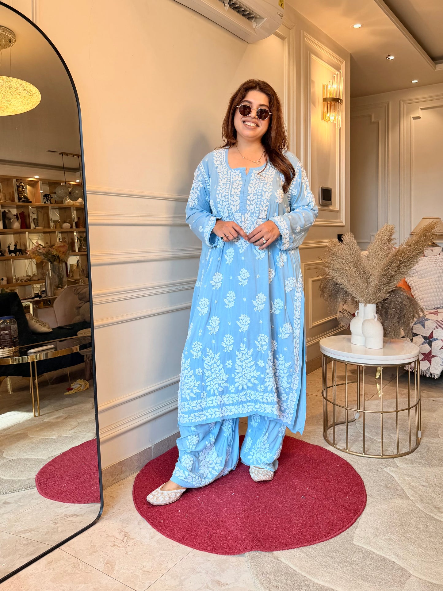 Chikankari Kurta set | Premium Modal  | Powder Blue