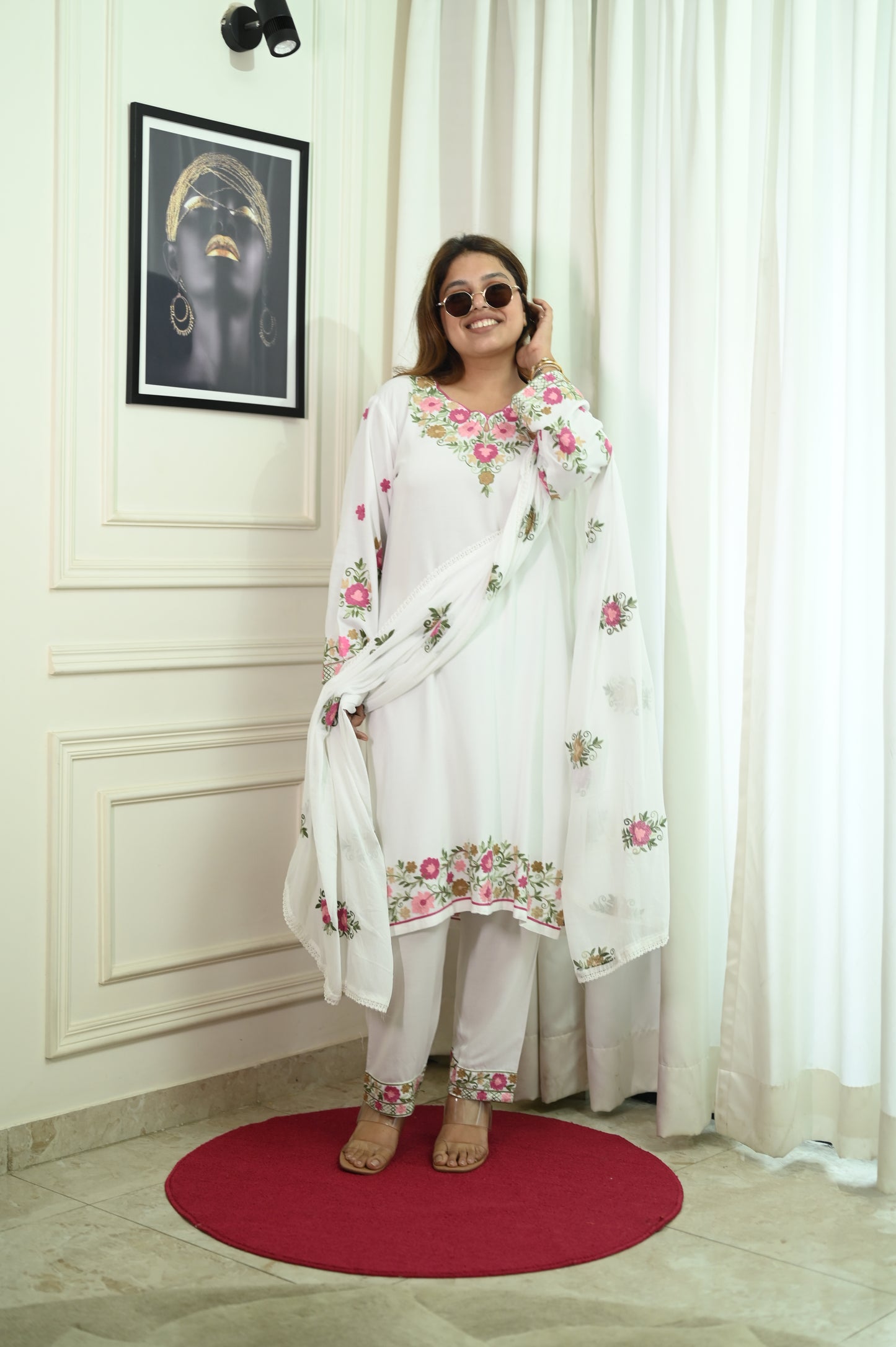 Kashmiri white suit