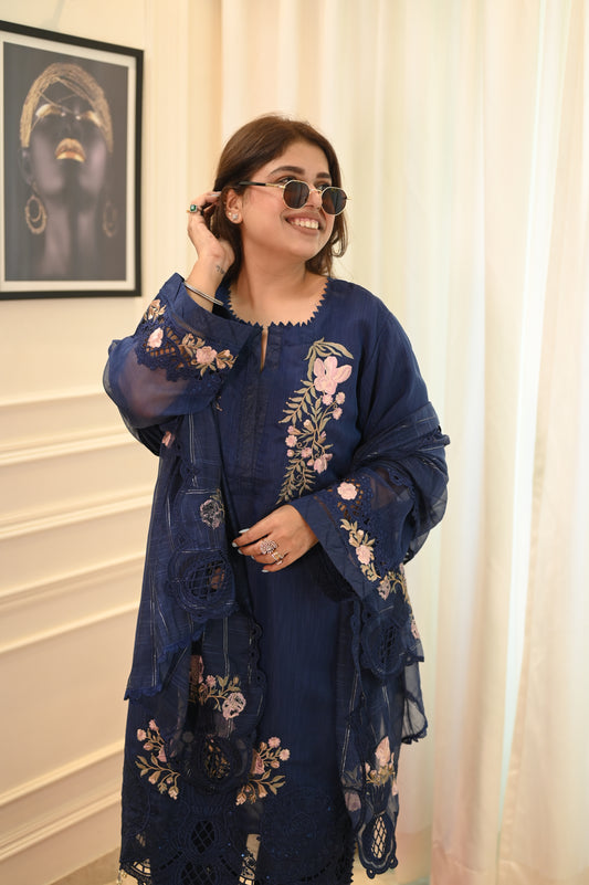 Exclusive Blue Lawn Embroidered Suit Collection | Sizes M to 2XL