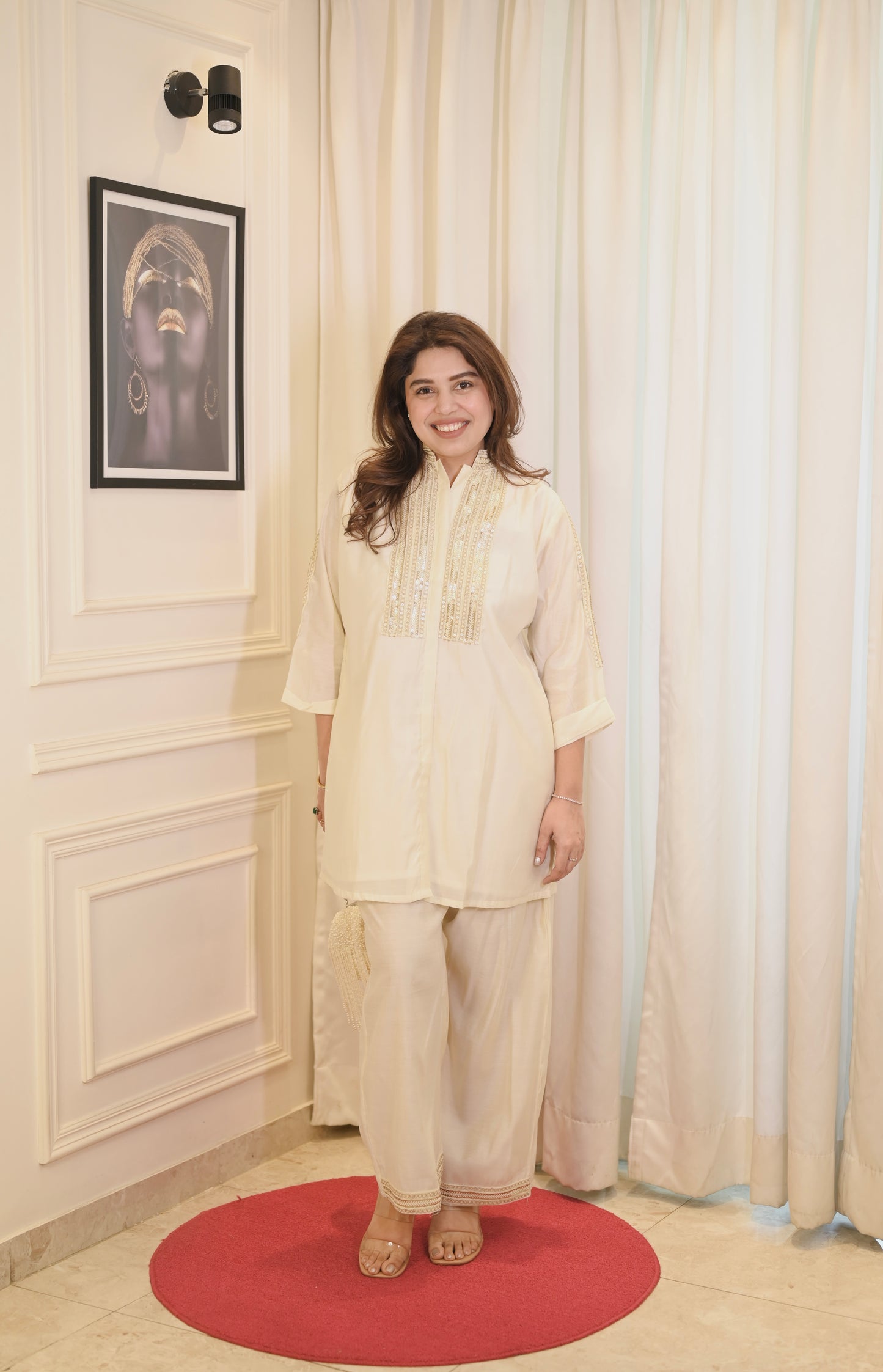 Plus size Cordset- Cream colour