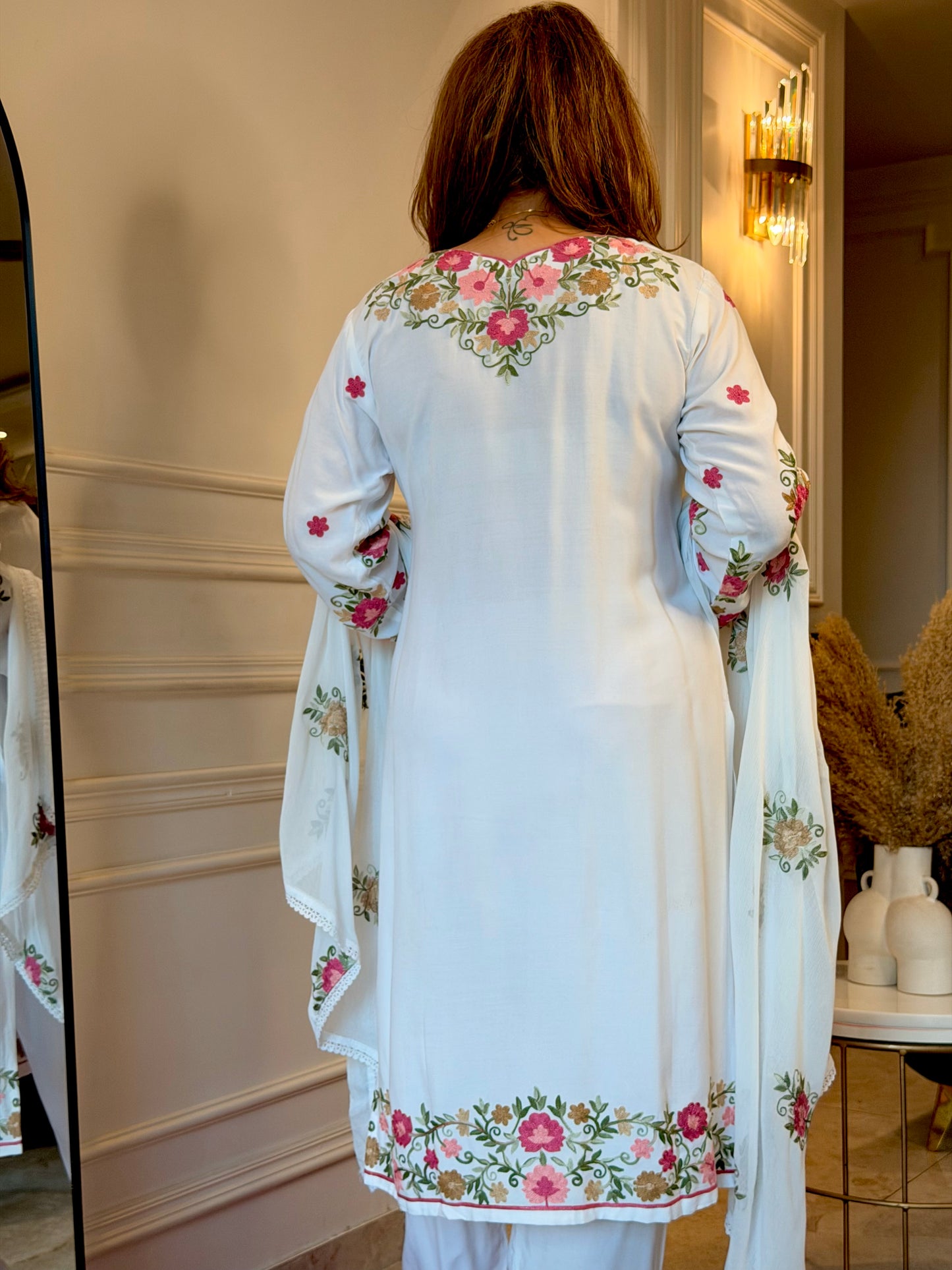 Kashmiri white suit