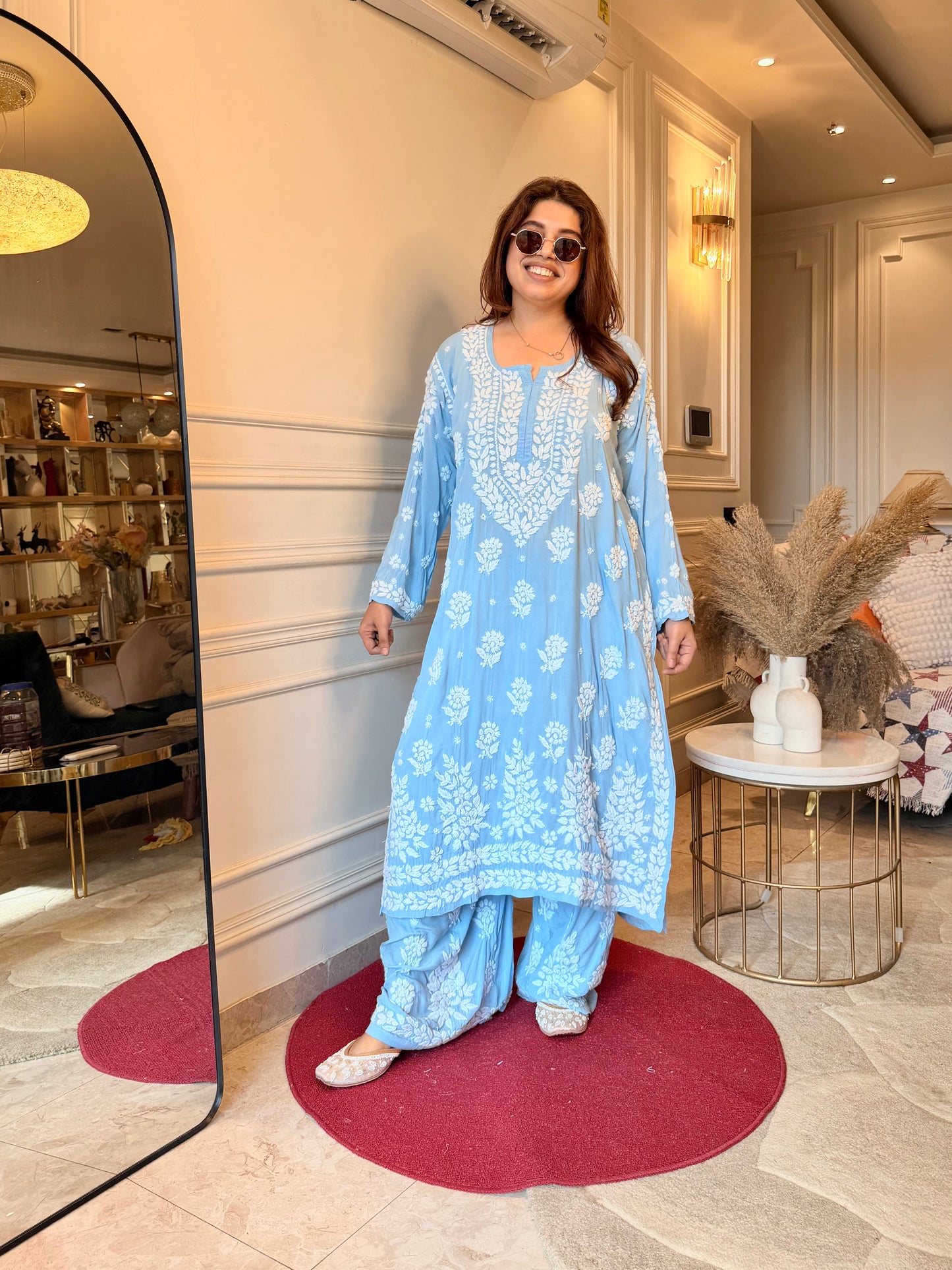 Chikankari Kurta set | Premium Modal  | Powder Blue