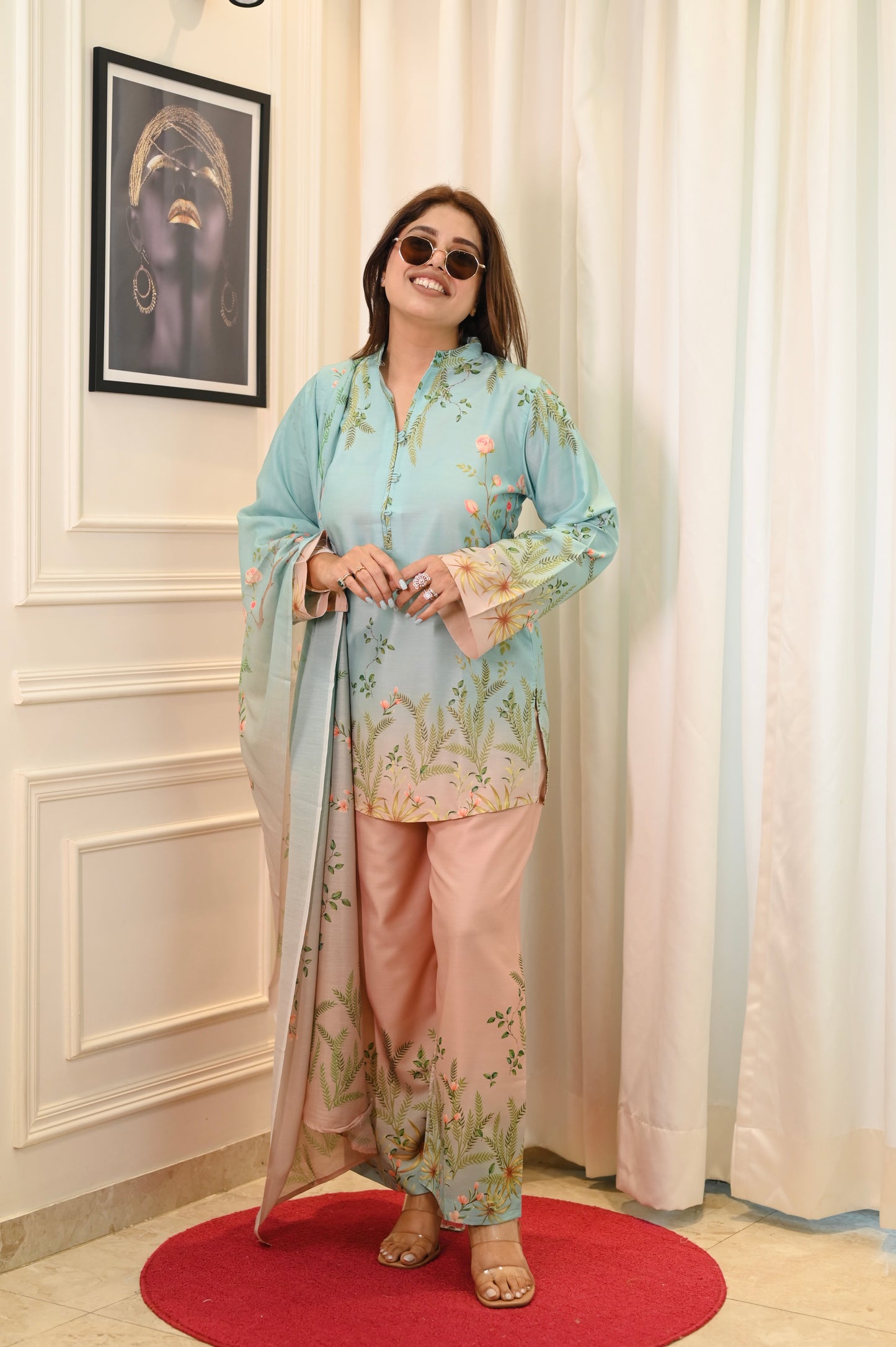 Pastel Printed Cord-set | Sizes M to 6XL