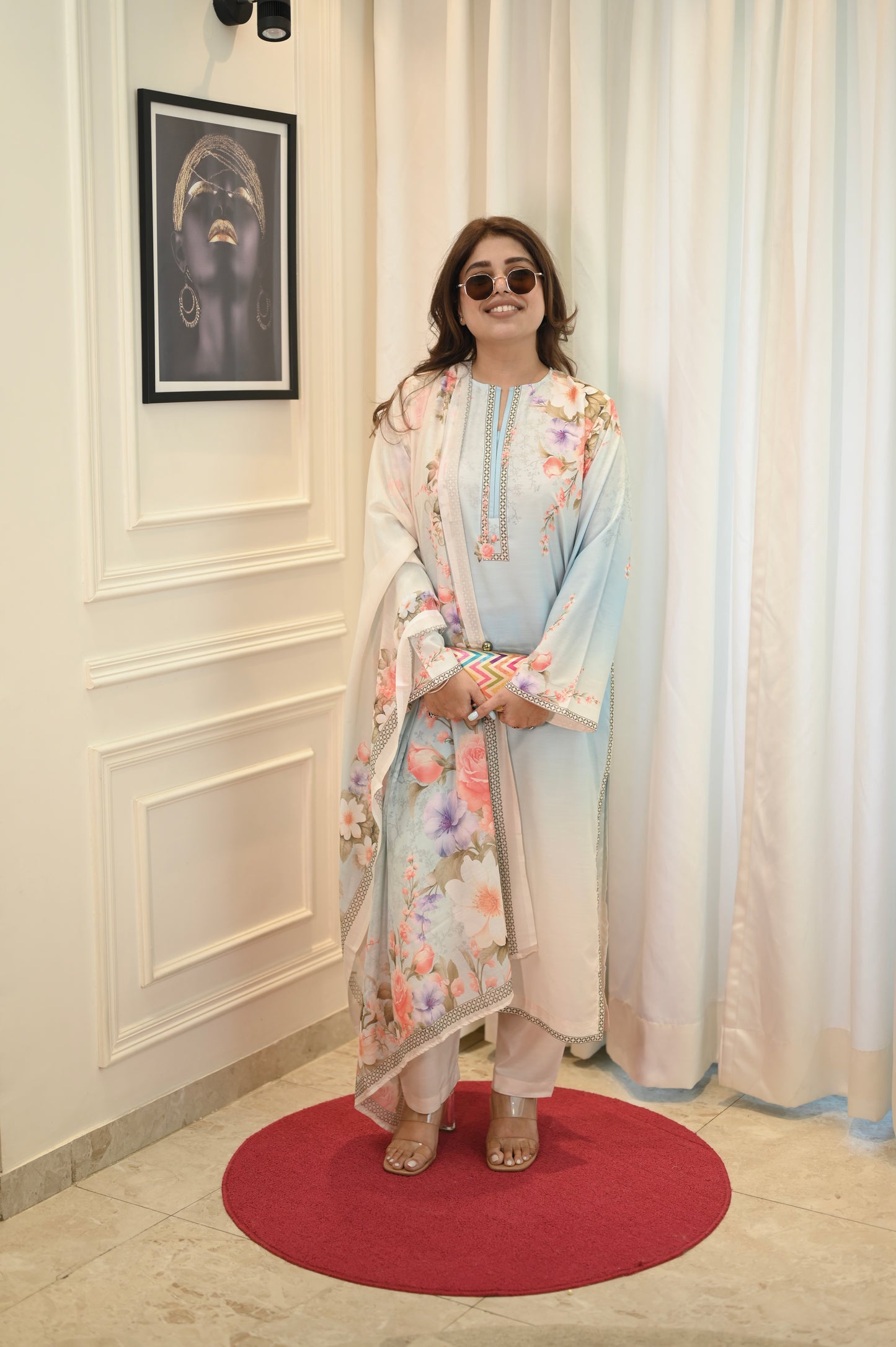 Ombré Printed Cord-set with dupatta | Sizes M to 6XL