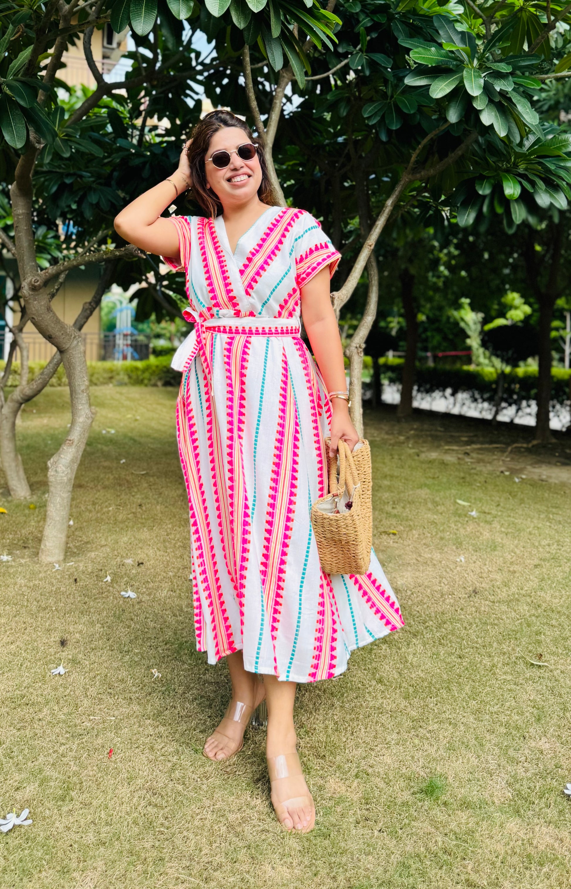 boho wrap dress Boho Breeze Premium Cotton Wrap Dress – AYDEE