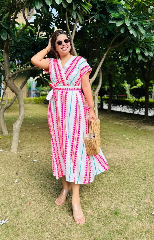 Boho Breeze Premium Cotton Wrap Dress