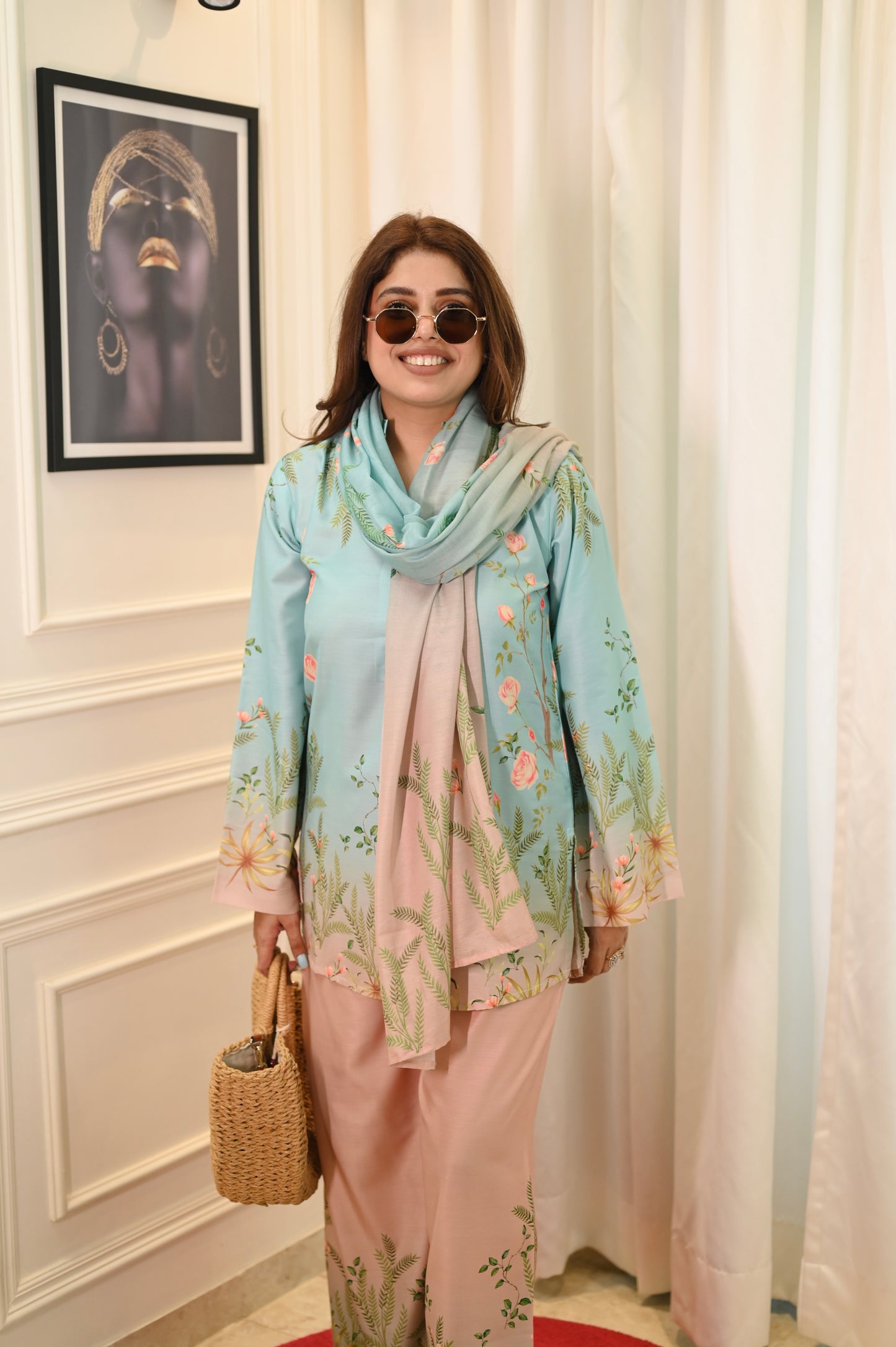 Pastel Printed Cord-set | Sizes M to 6XL