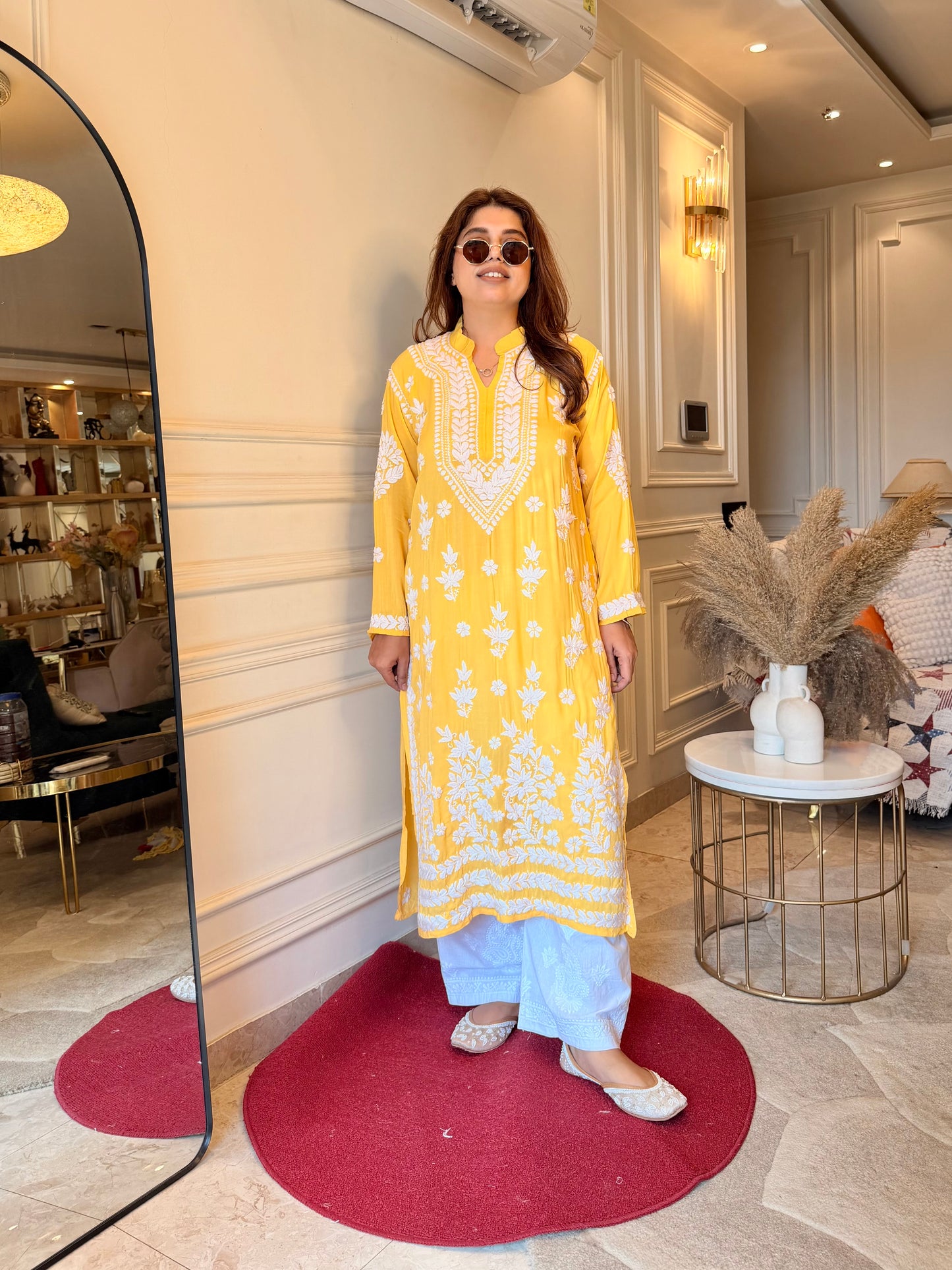 Chikankari Kurta set | Muslin | Butter Yellow