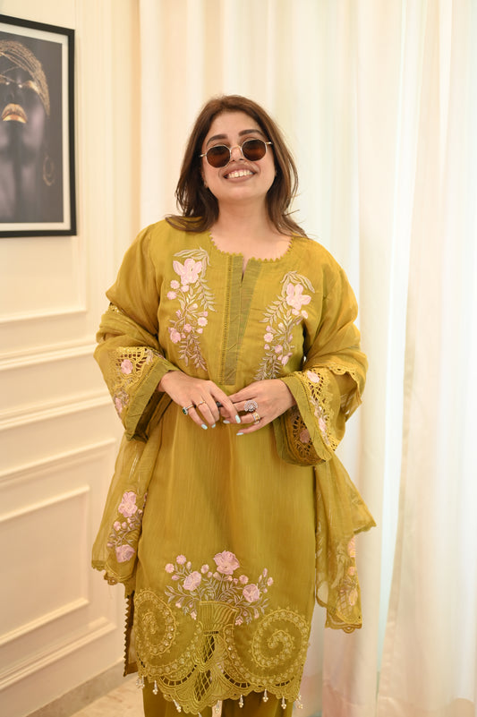 Exclusive Olive Lawn Embroidered Suit Collection | Sizes M to 2XL