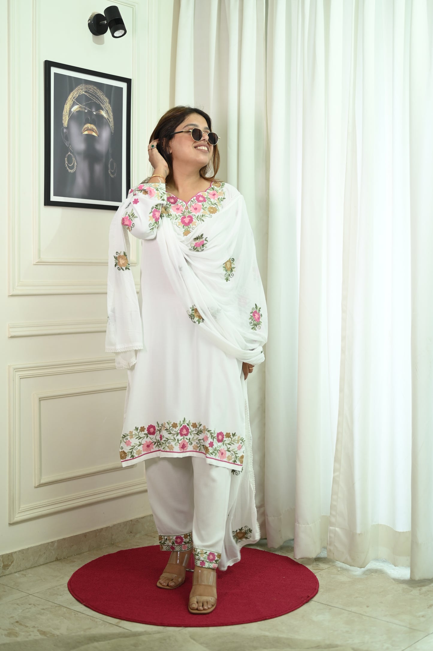 Kashmiri white suit