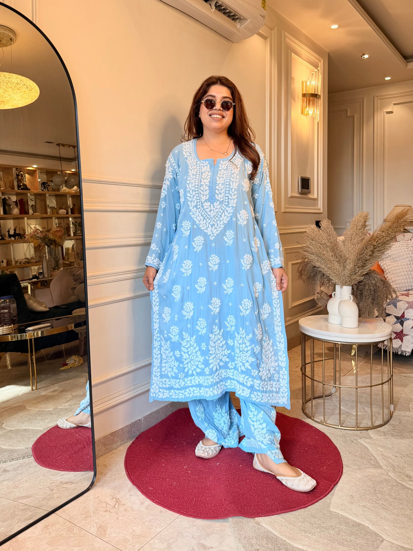 Chikankari Kurta set | Premium Modal  | Powder Blue