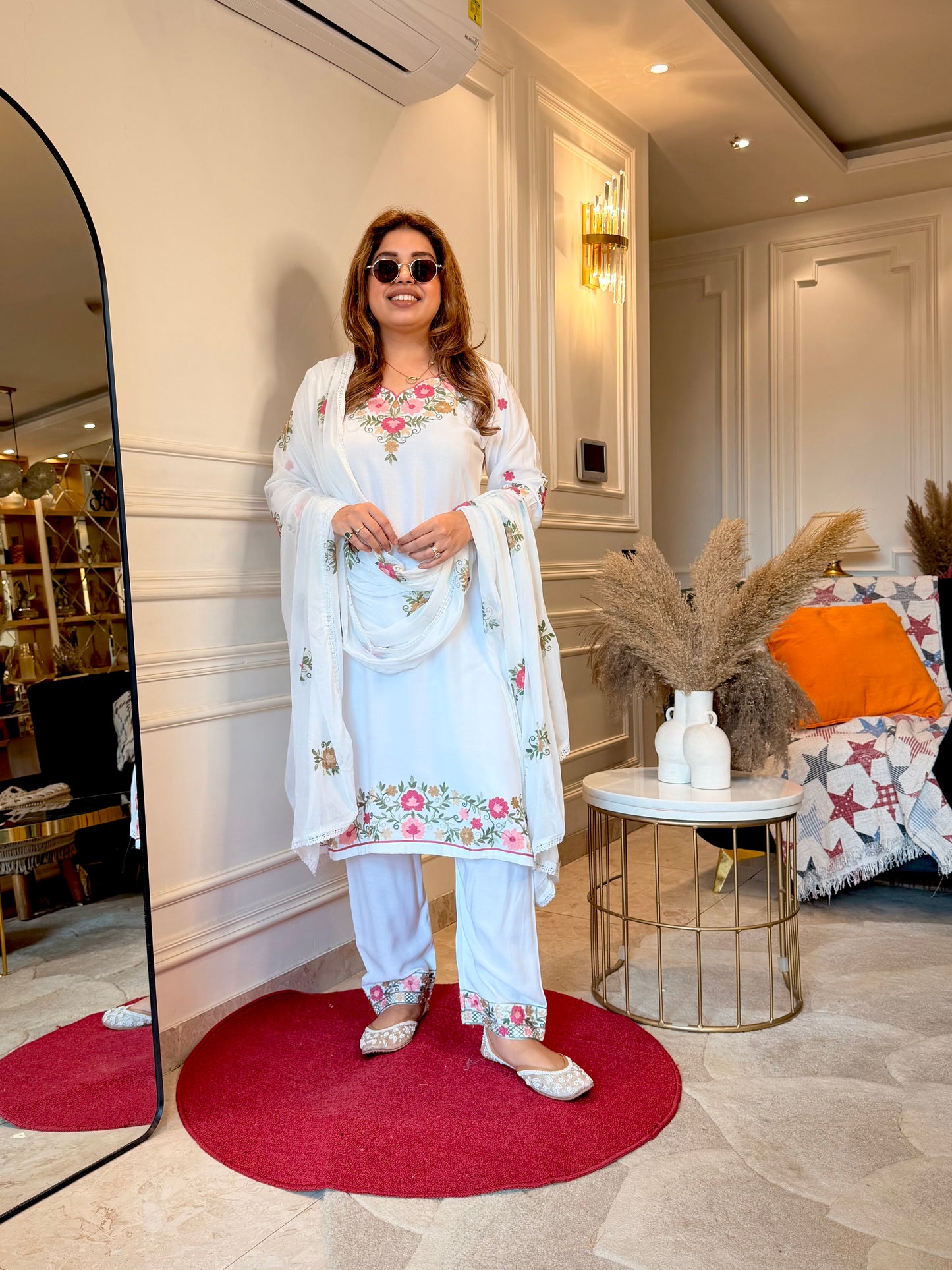 Kashmiri white suit