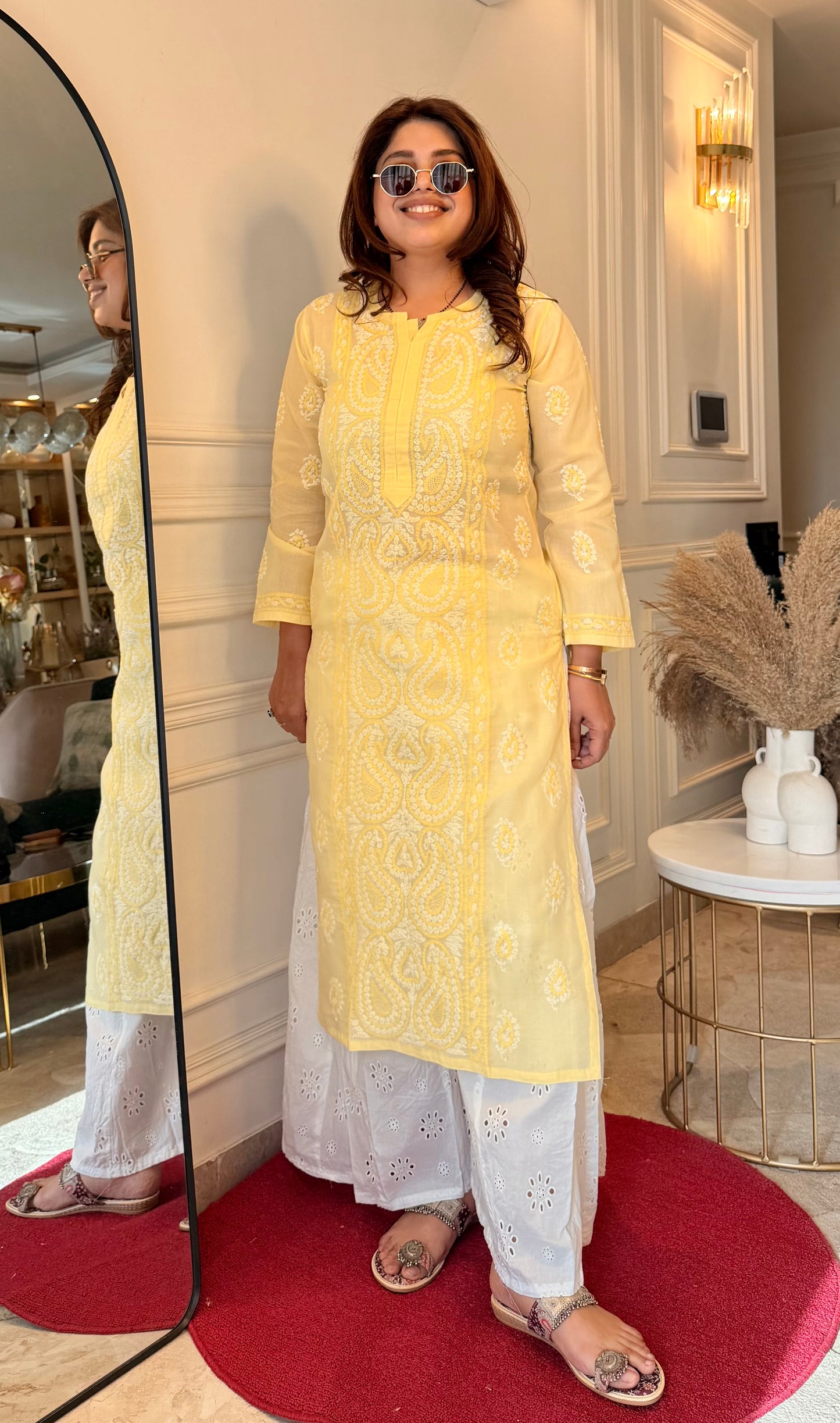 Chikankari Kurta | Butter Yellow