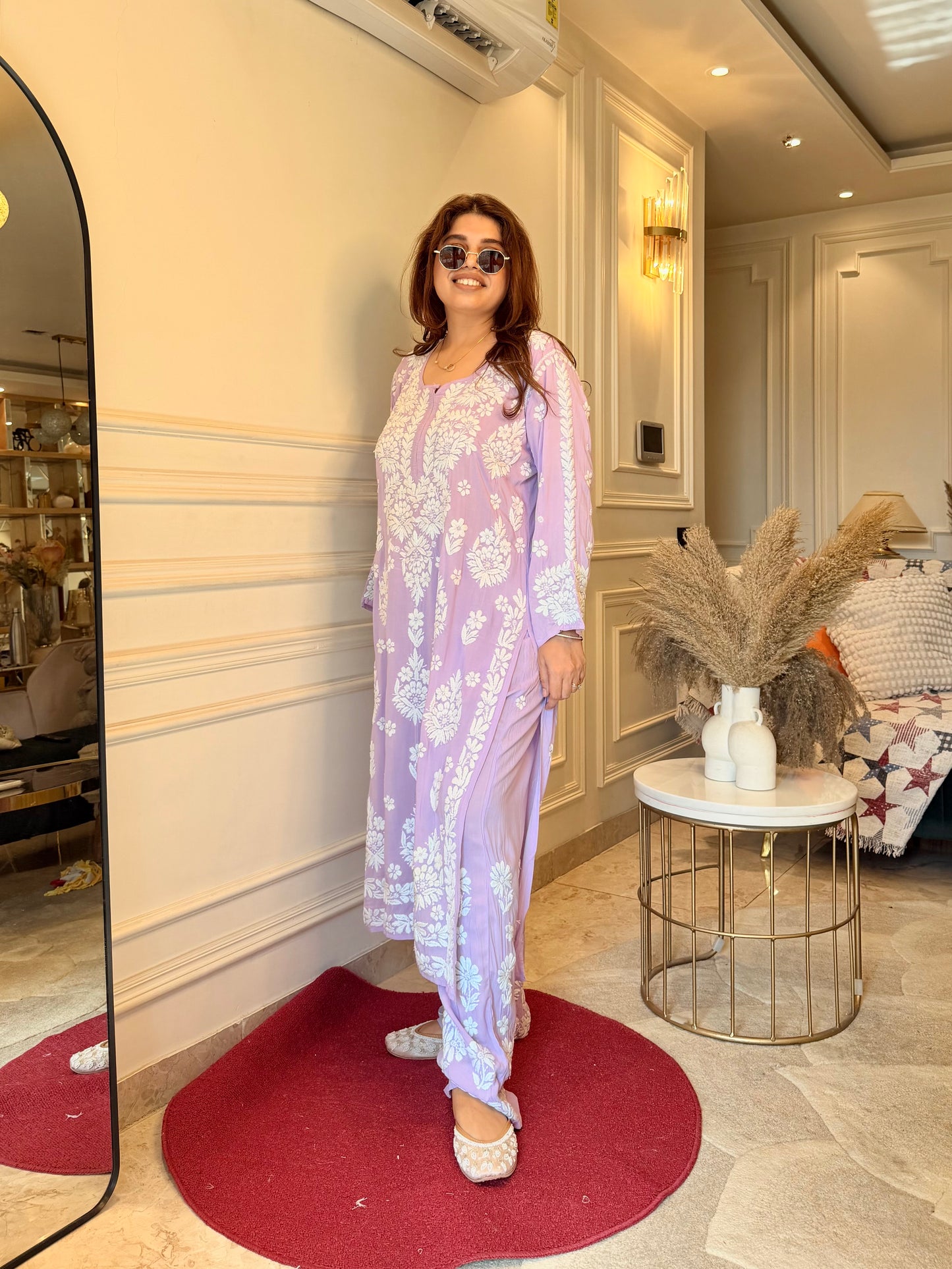 Chikankari Kurta set | Premium Modal  | Purple