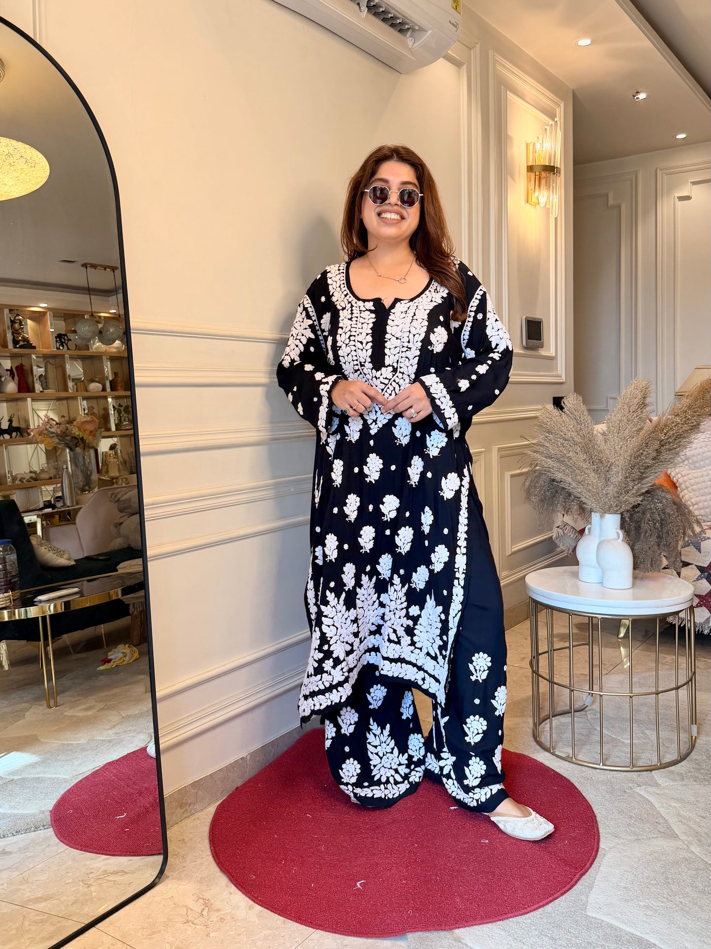 Chikankari Kurta set | Premium Modal  | Black